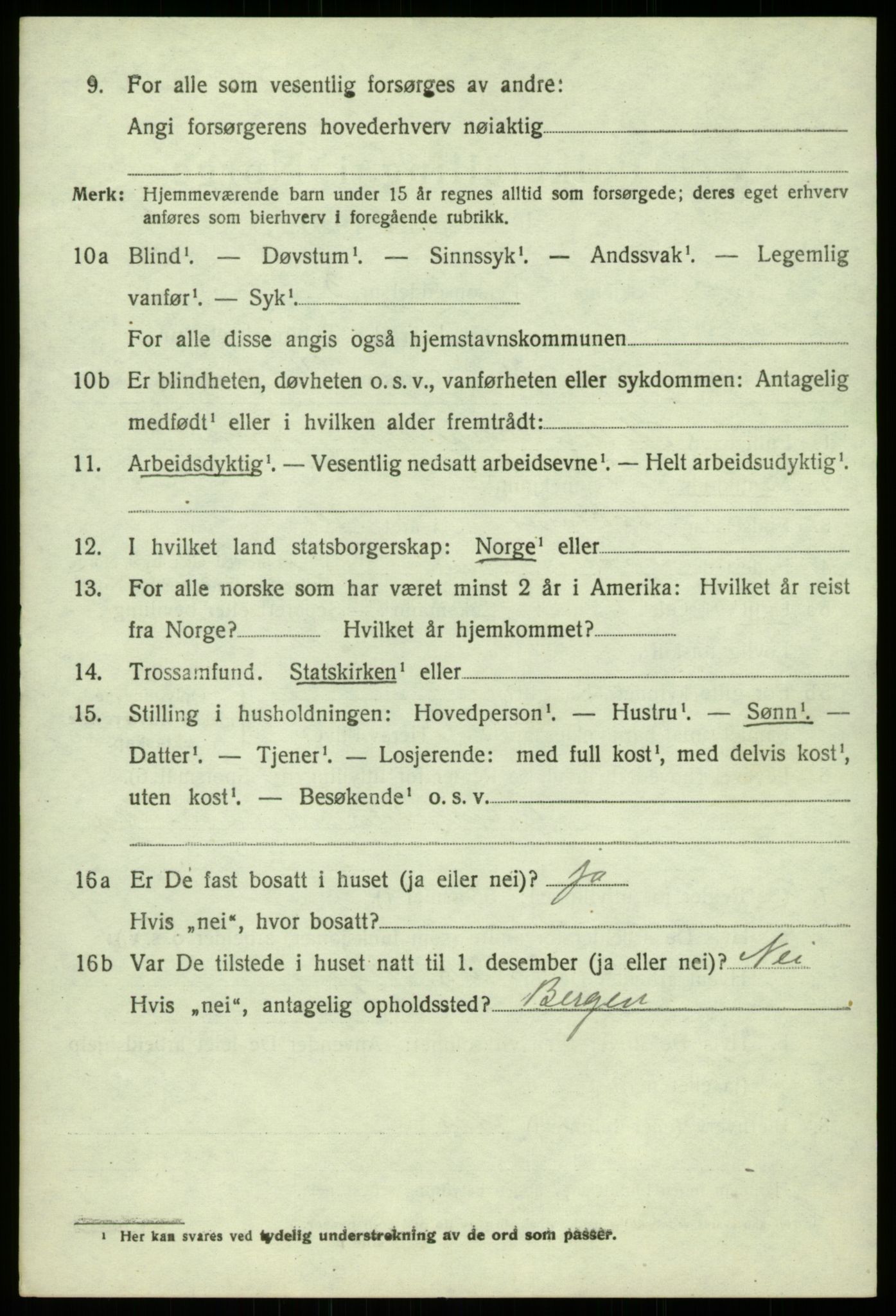 SAB, 1920 census for Åsane, 1920, p. 2432