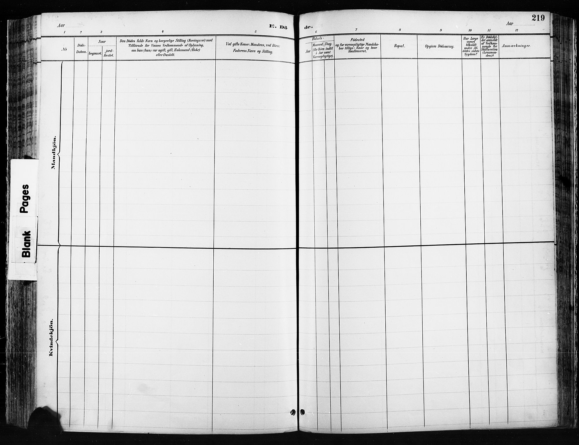 Jevnaker prestekontor, SAH/PREST-116/H/Ha/Haa/L0009: Parish register (official) no. 9, 1891-1901, p. 219