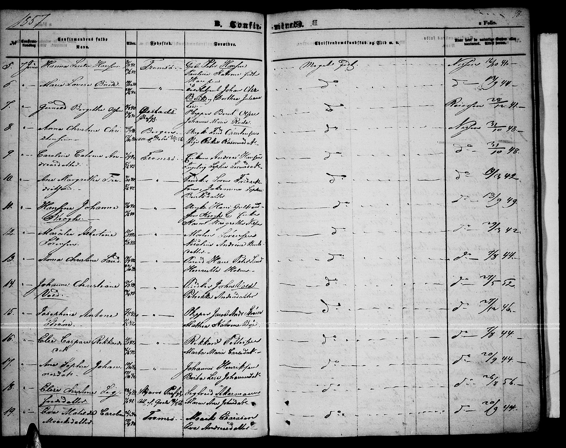 Tromsø sokneprestkontor/stiftsprosti/domprosti, AV/SATØ-S-1343/G/Gb/L0006klokker: Parish register (copy) no. 6, 1857-1866, p. 98