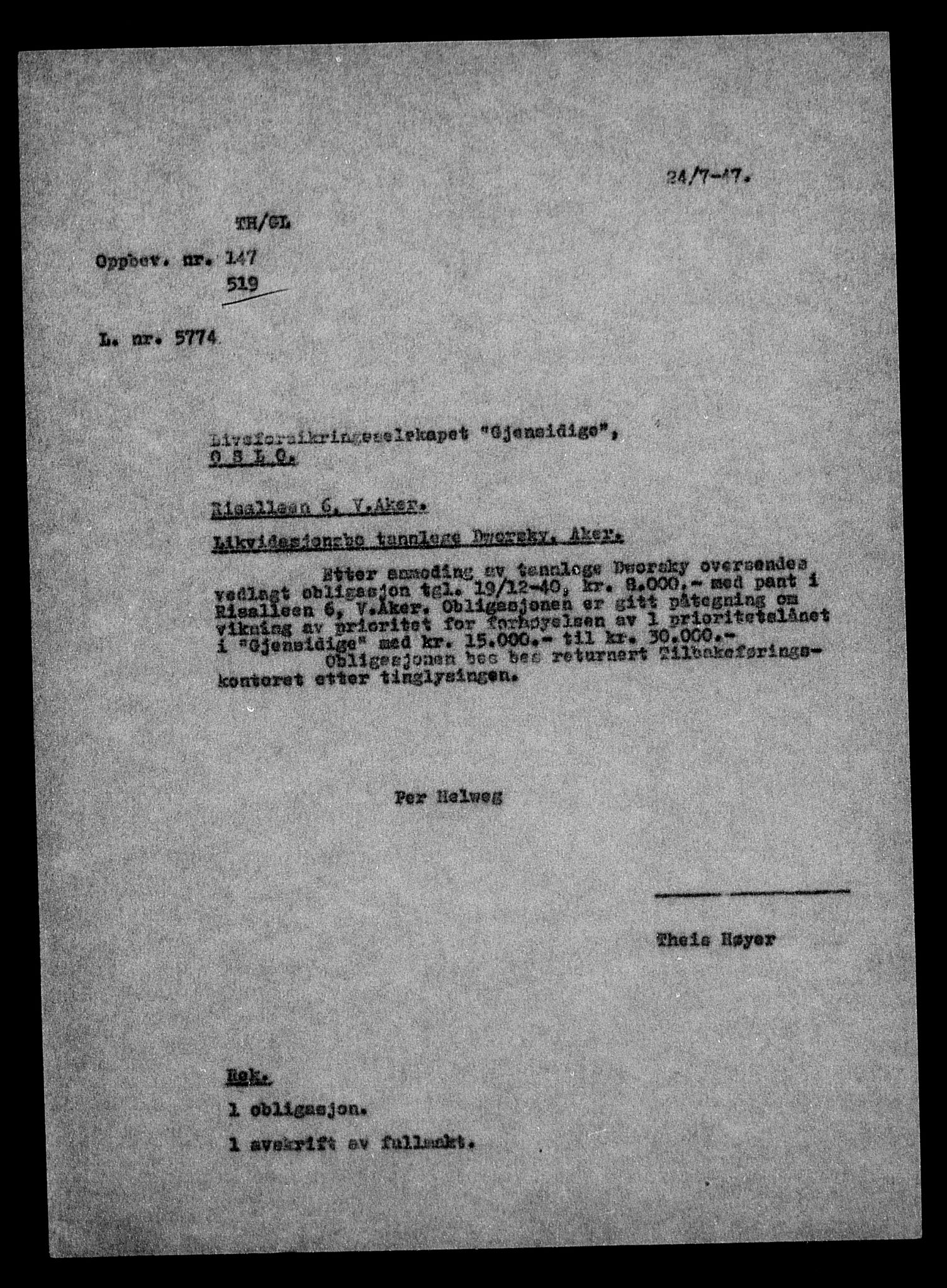 Justisdepartementet, Tilbakeføringskontoret for inndratte formuer, AV/RA-S-1564/H/Hc/Hcc/L0931: --, 1945-1947, p. 433