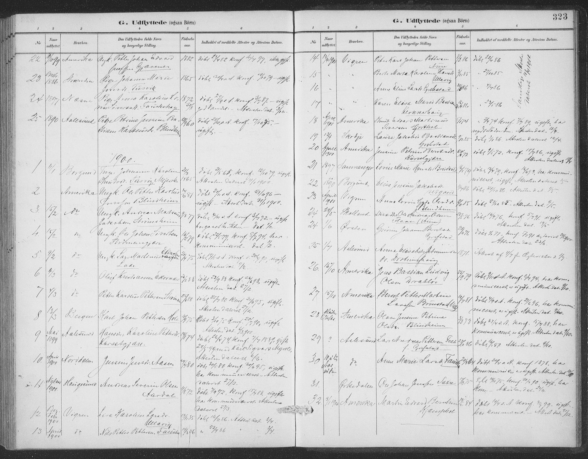 Ministerialprotokoller, klokkerbøker og fødselsregistre - Møre og Romsdal, AV/SAT-A-1454/523/L0335: Parish register (official) no. 523A02, 1891-1911, p. 323