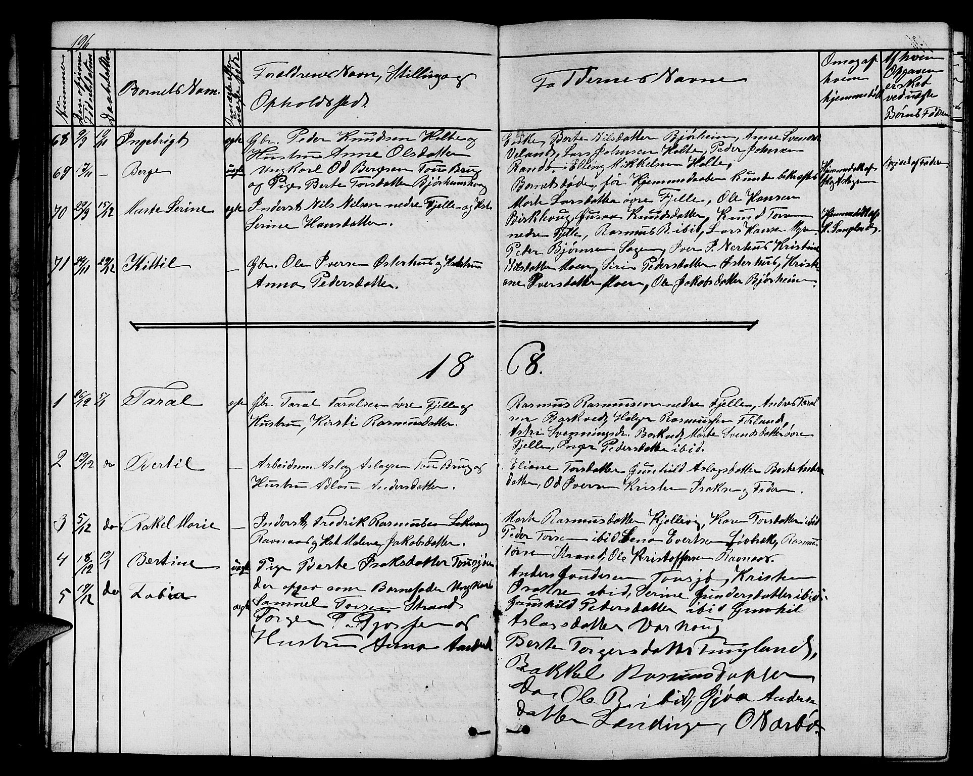 Strand sokneprestkontor, SAST/A-101828/H/Ha/Hab/L0003: Parish register (copy) no. B 3, 1855-1881, p. 196