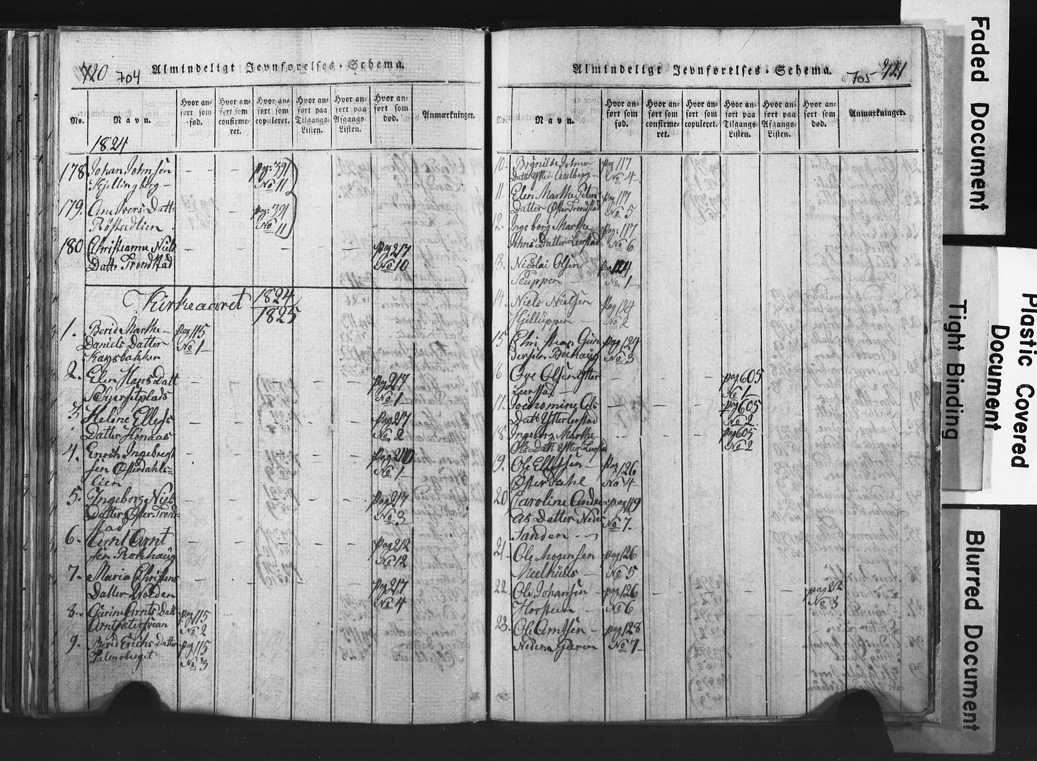 Ministerialprotokoller, klokkerbøker og fødselsregistre - Nord-Trøndelag, AV/SAT-A-1458/701/L0017: Parish register (copy) no. 701C01, 1817-1825, p. 704-705