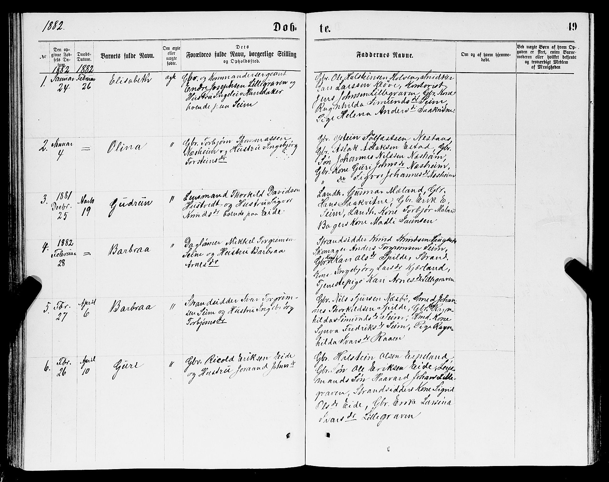 Ulvik sokneprestembete, SAB/A-78801/H/Hab: Parish register (copy) no. B 2, 1869-1883, p. 49