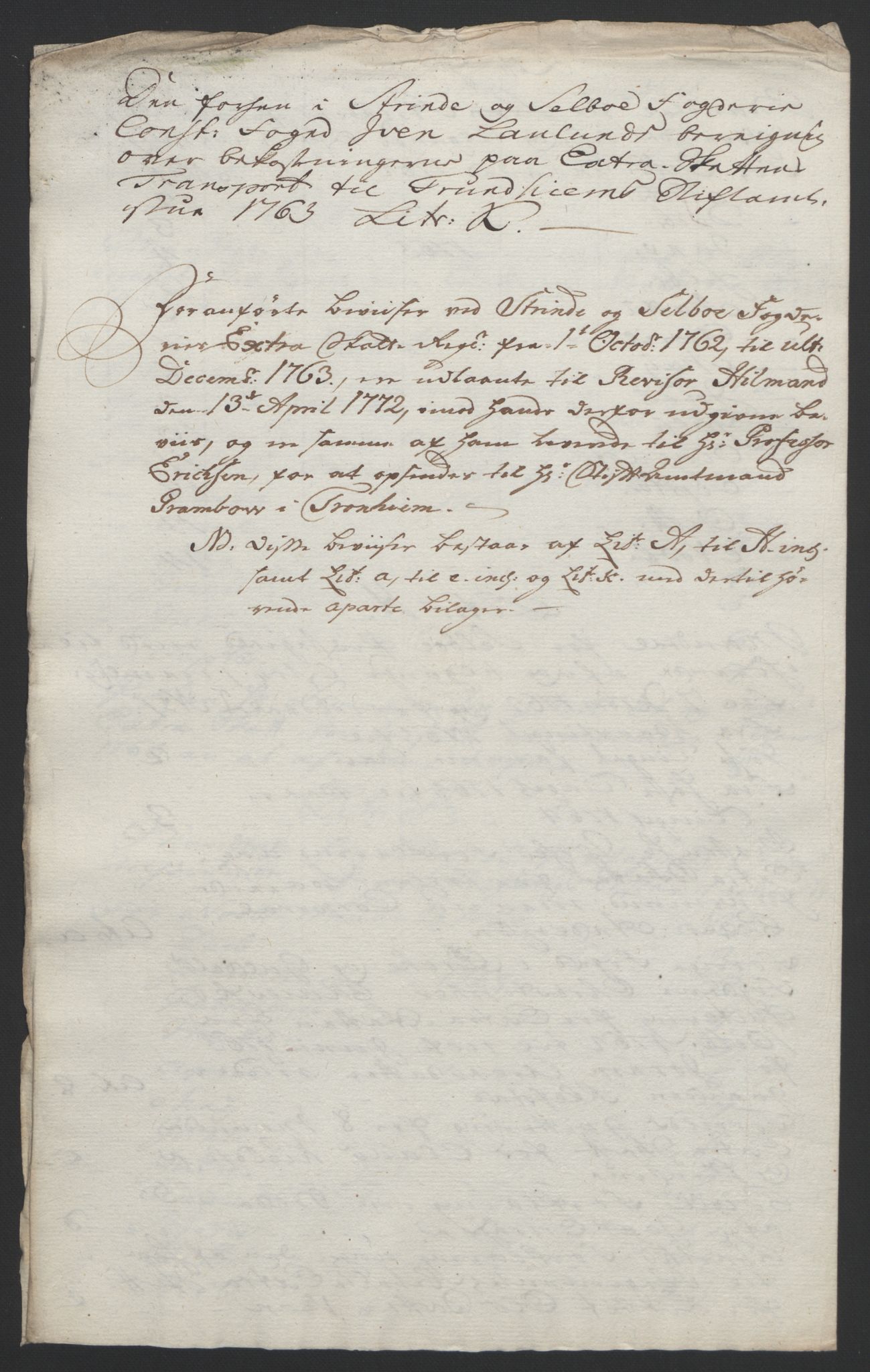 Rentekammeret inntil 1814, Reviderte regnskaper, Fogderegnskap, RA/EA-4092/R61/L4180: Ekstraskatten Strinda og Selbu, 1762-1767, p. 26