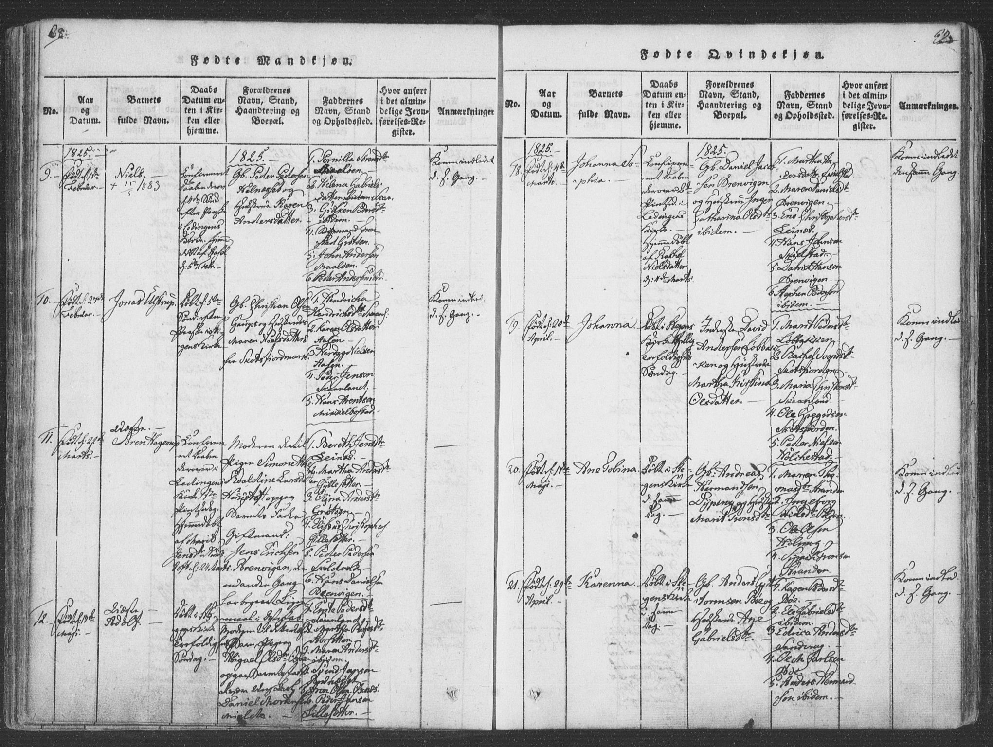 Ministerialprotokoller, klokkerbøker og fødselsregistre - Nordland, SAT/A-1459/855/L0798: Parish register (official) no. 855A06, 1821-1835, p. 68-69