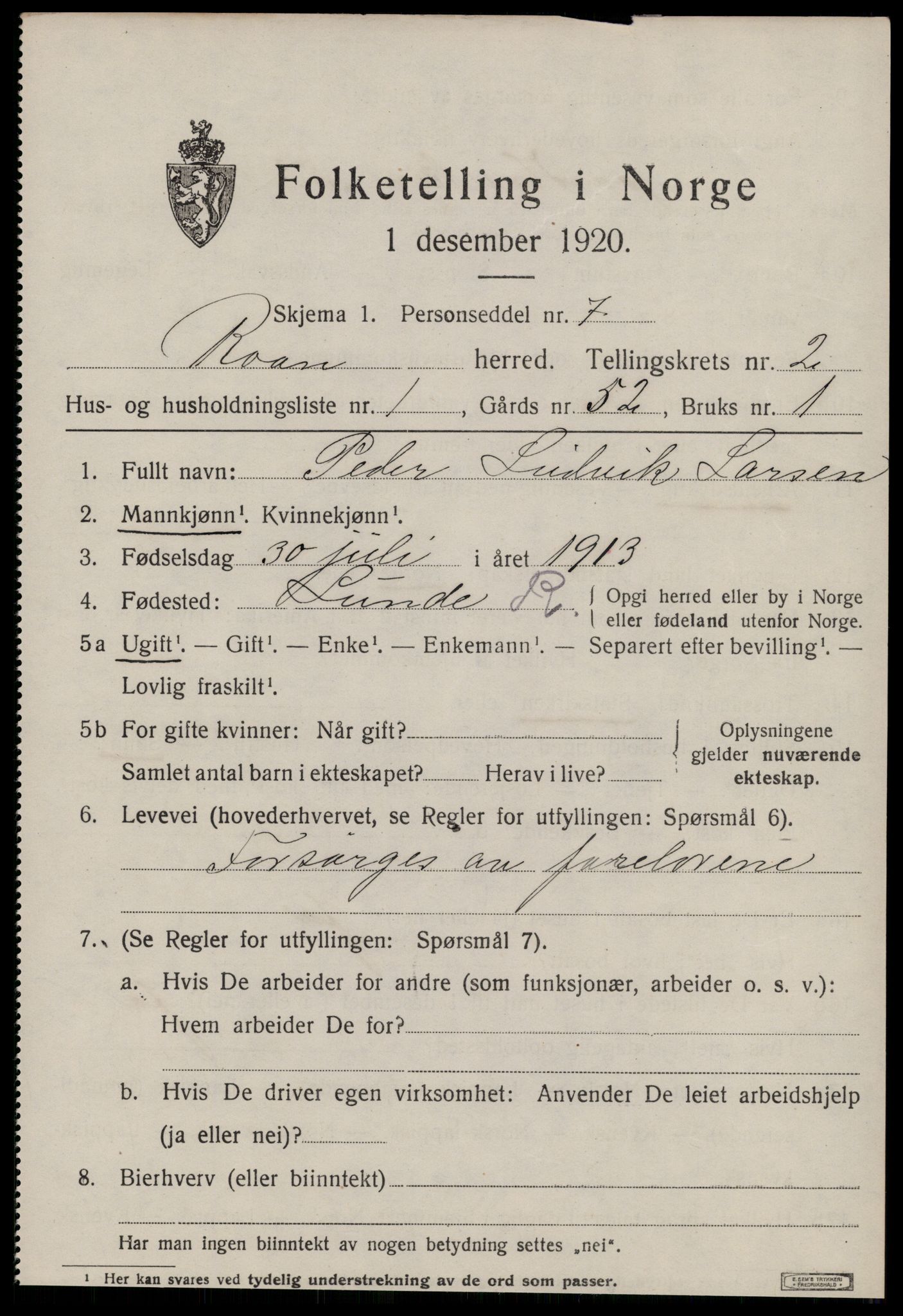 SAT, 1920 census for Roan, 1920, p. 1759