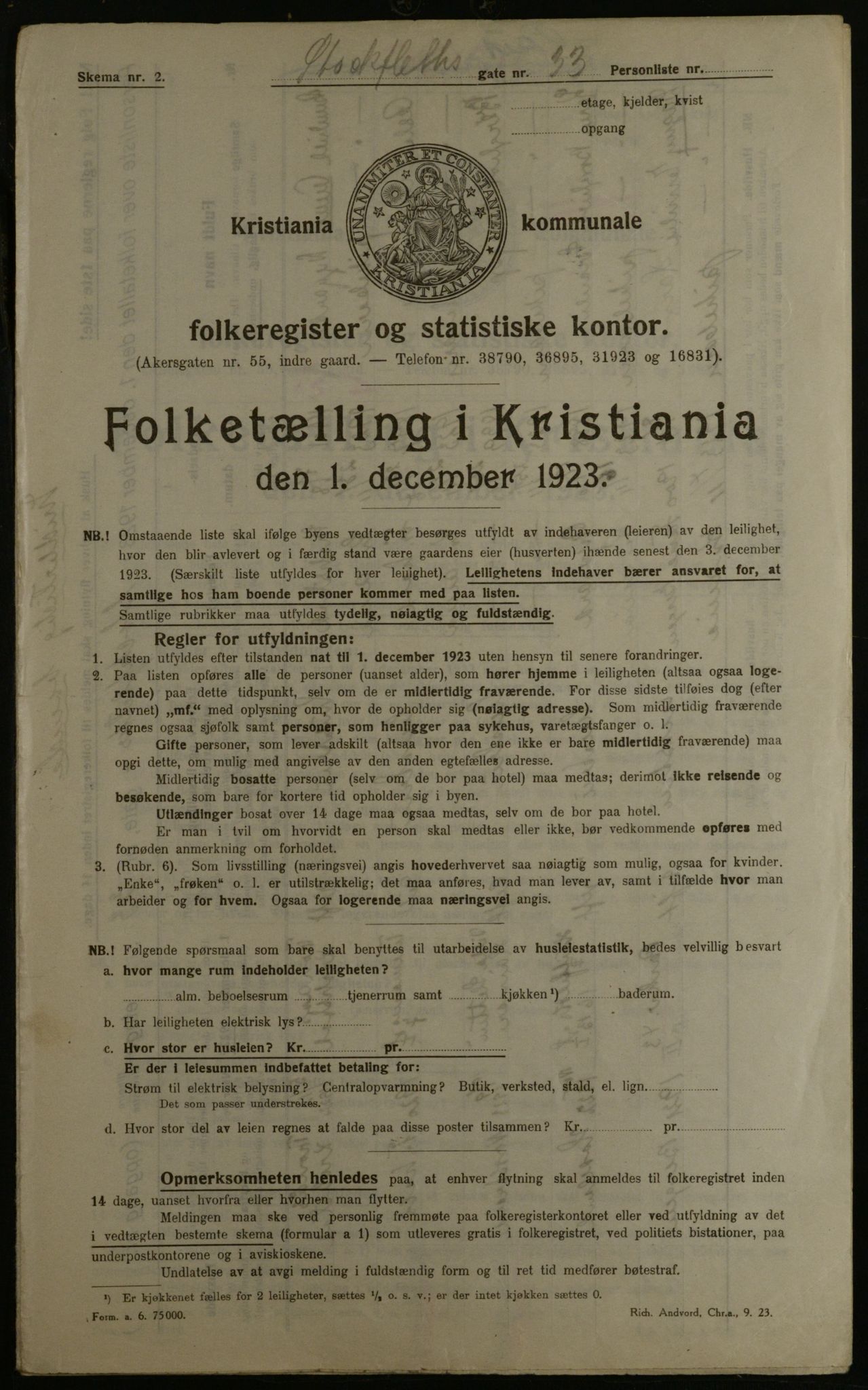 OBA, Municipal Census 1923 for Kristiania, 1923, p. 112908