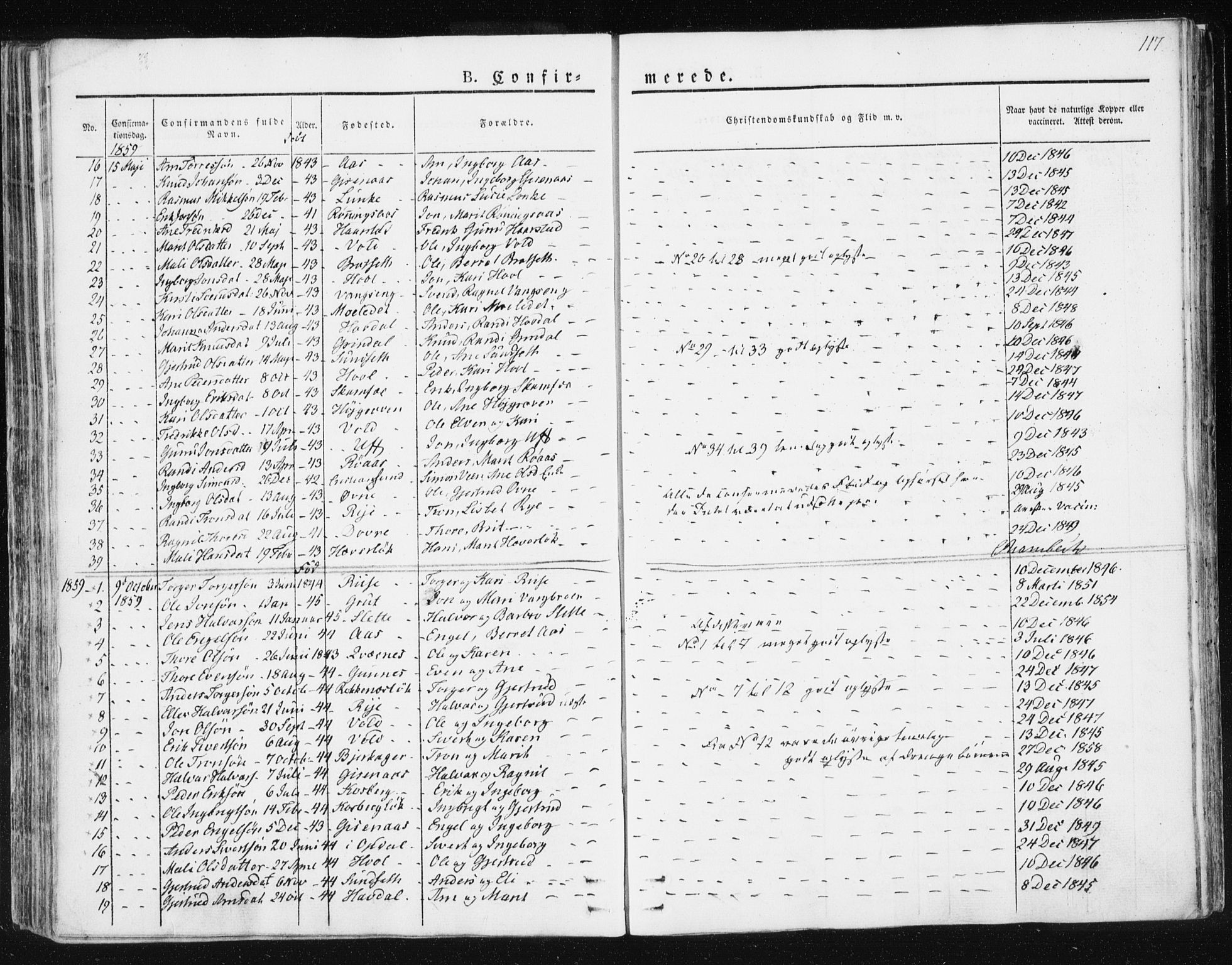 Ministerialprotokoller, klokkerbøker og fødselsregistre - Sør-Trøndelag, SAT/A-1456/674/L0869: Parish register (official) no. 674A01, 1829-1860, p. 117