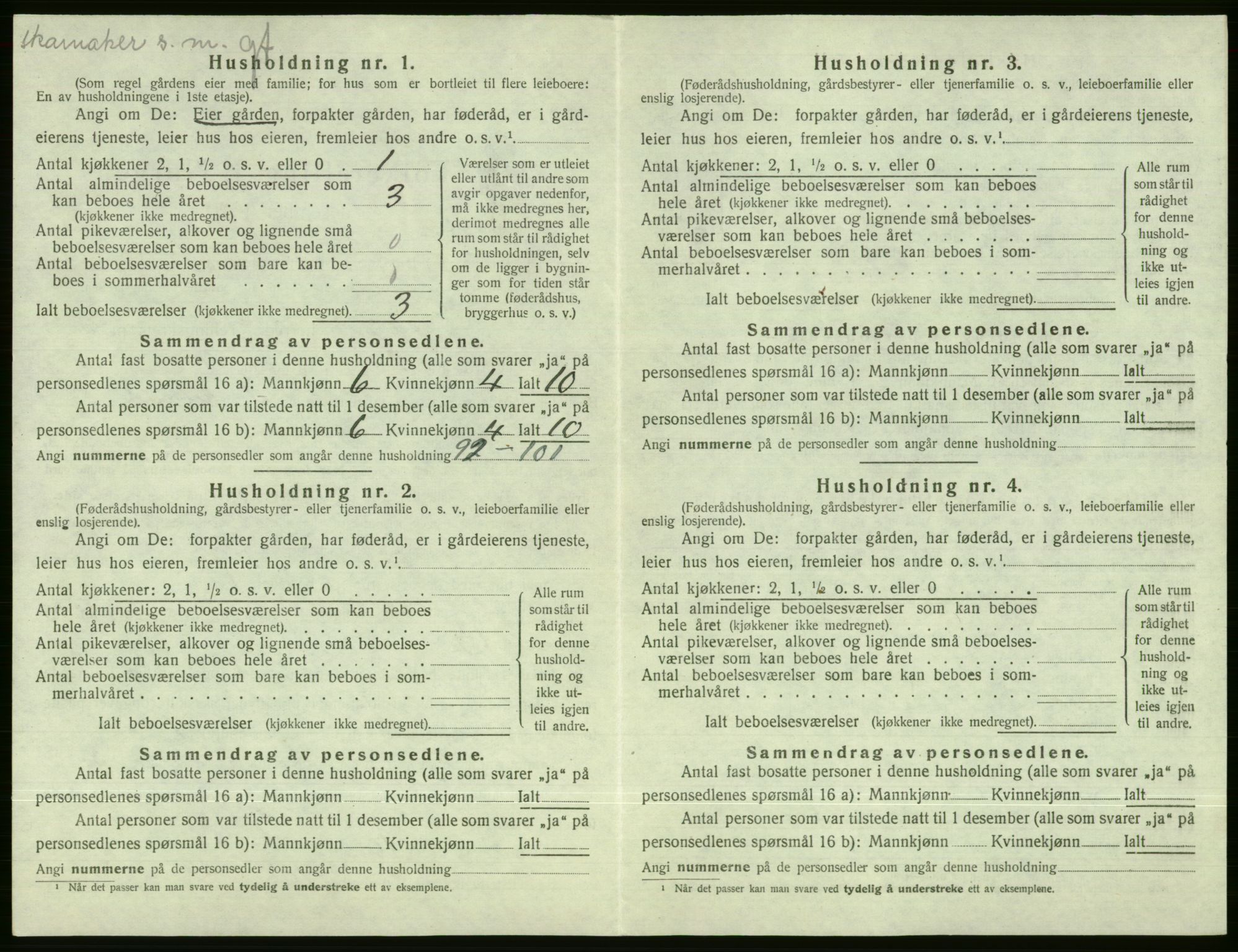 SAB, 1920 census for Evanger, 1920, p. 266