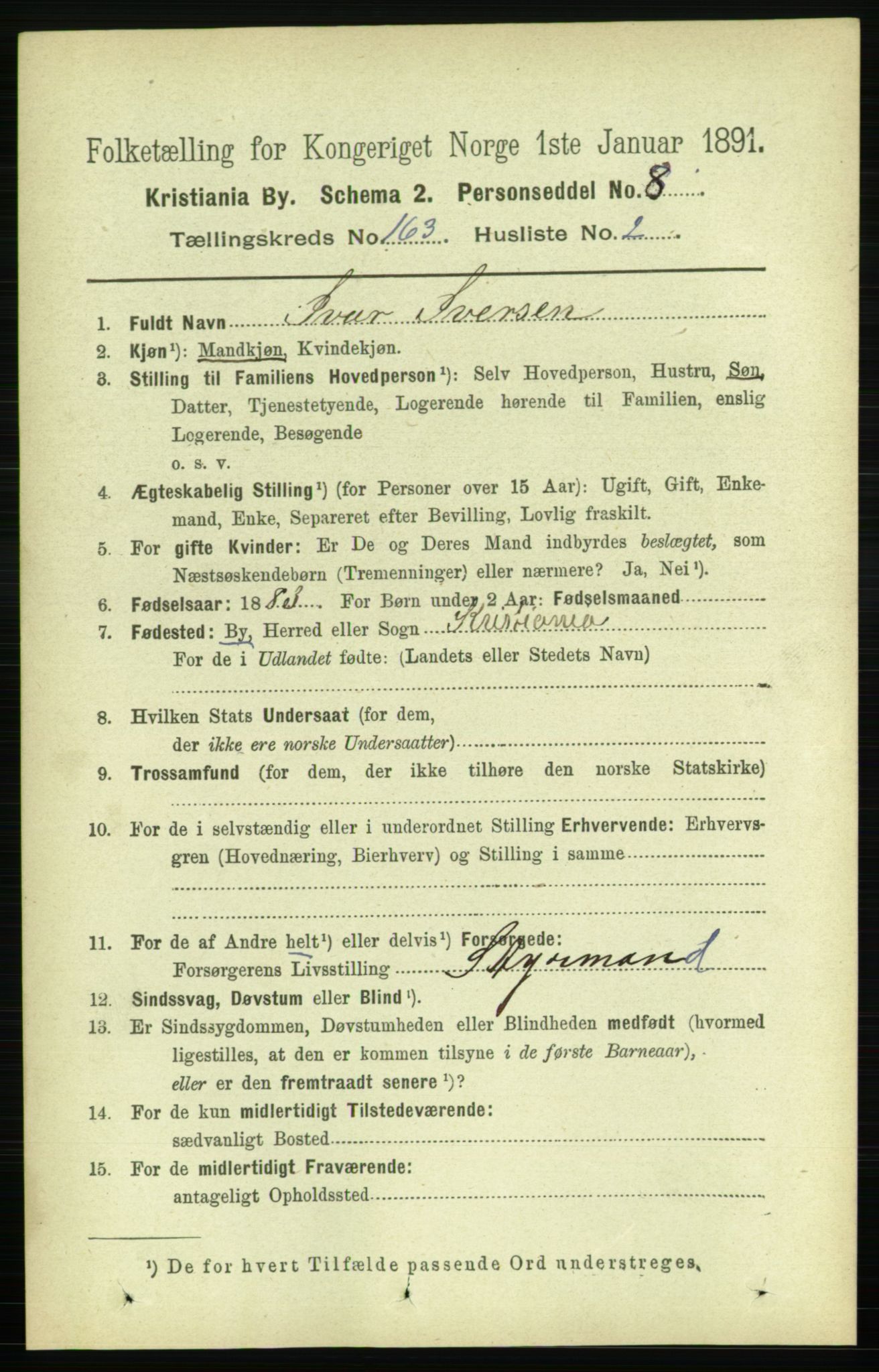 RA, 1891 census for 0301 Kristiania, 1891, p. 93576