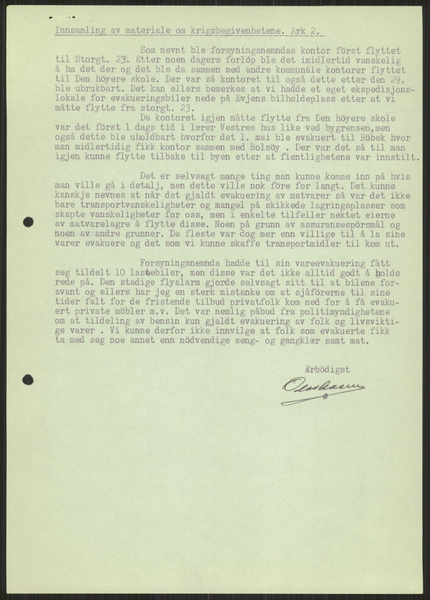 Forsvaret, Forsvarets krigshistoriske avdeling, AV/RA-RAFA-2017/Y/Ya/L0015: II-C-11-31 - Fylkesmenn.  Rapporter om krigsbegivenhetene 1940., 1940, p. 712