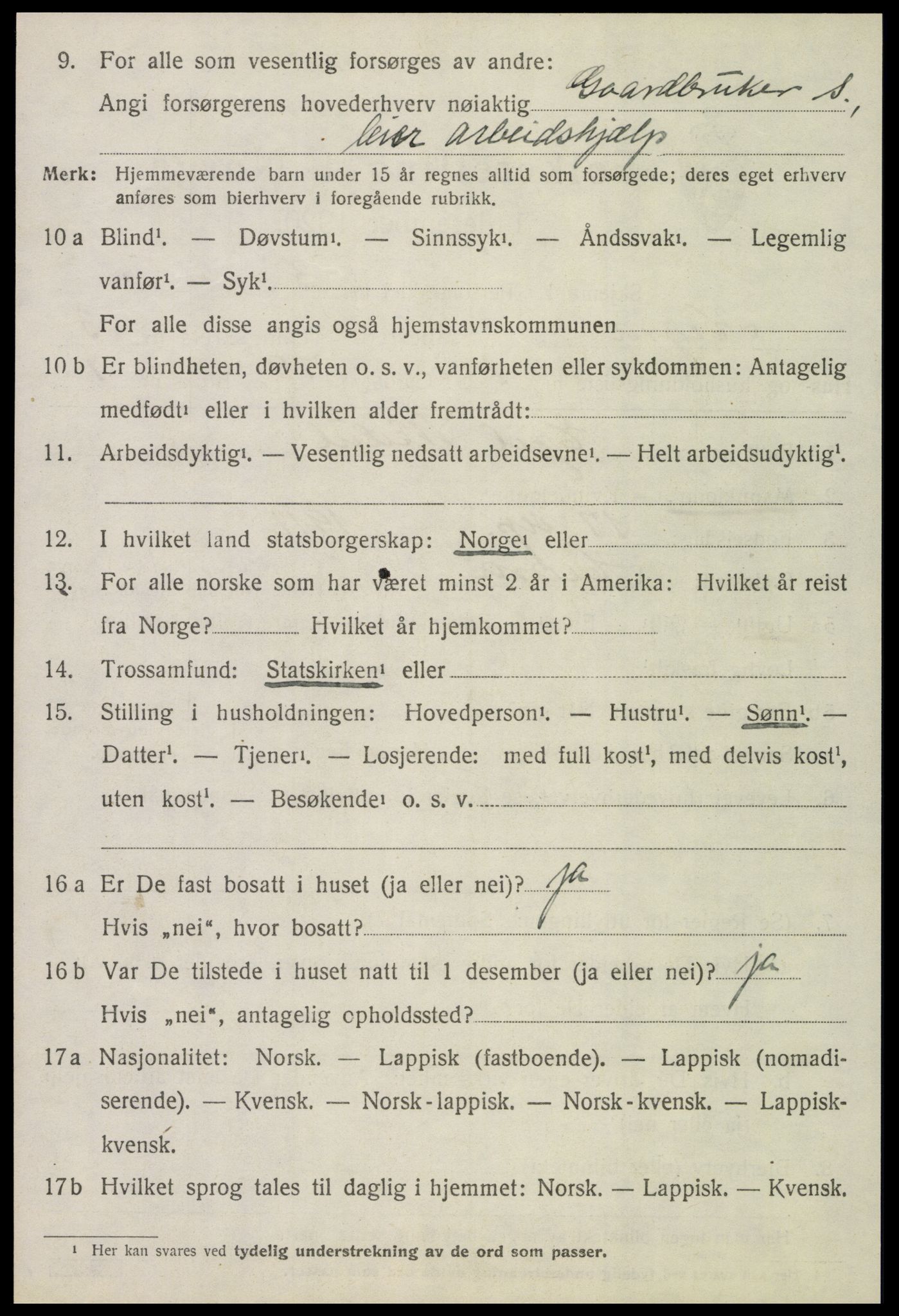 SAT, 1920 census for Hegra, 1920, p. 2365