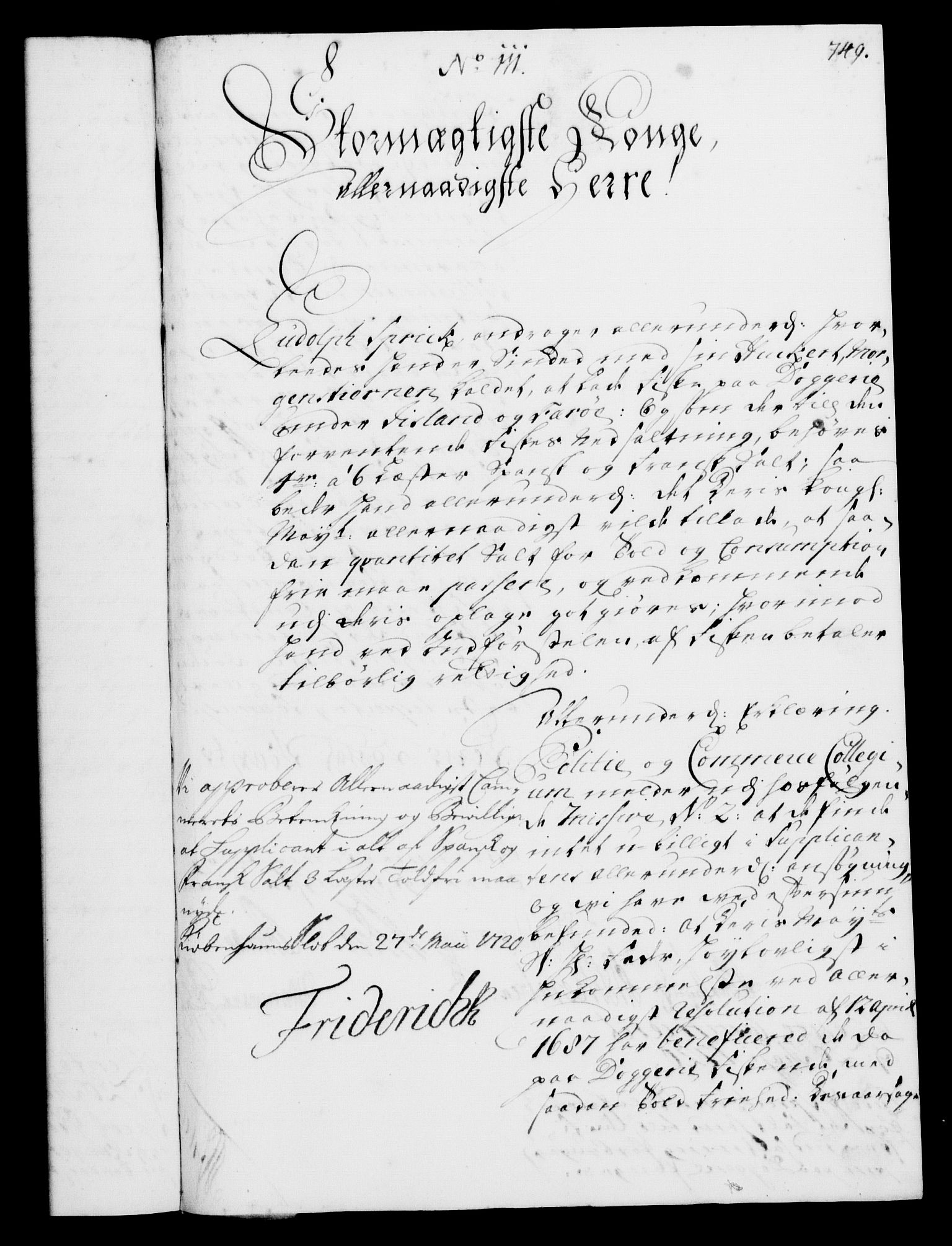 Rentekammeret, Kammerkanselliet, RA/EA-3111/G/Gf/Gfa/L0002: Norsk relasjons- og resolusjonsprotokoll (merket RK 52.2), 1720, p. 722