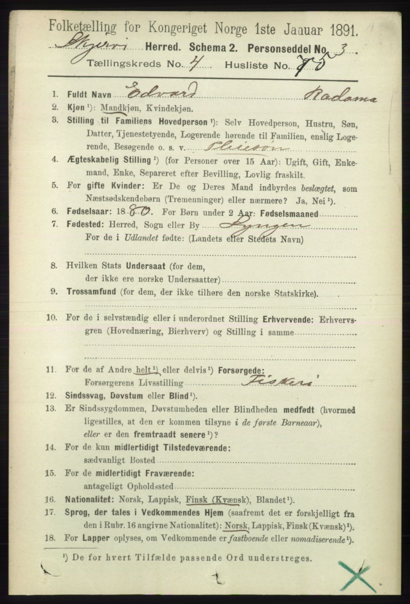RA, 1891 census for 1941 Skjervøy, 1891, p. 2858