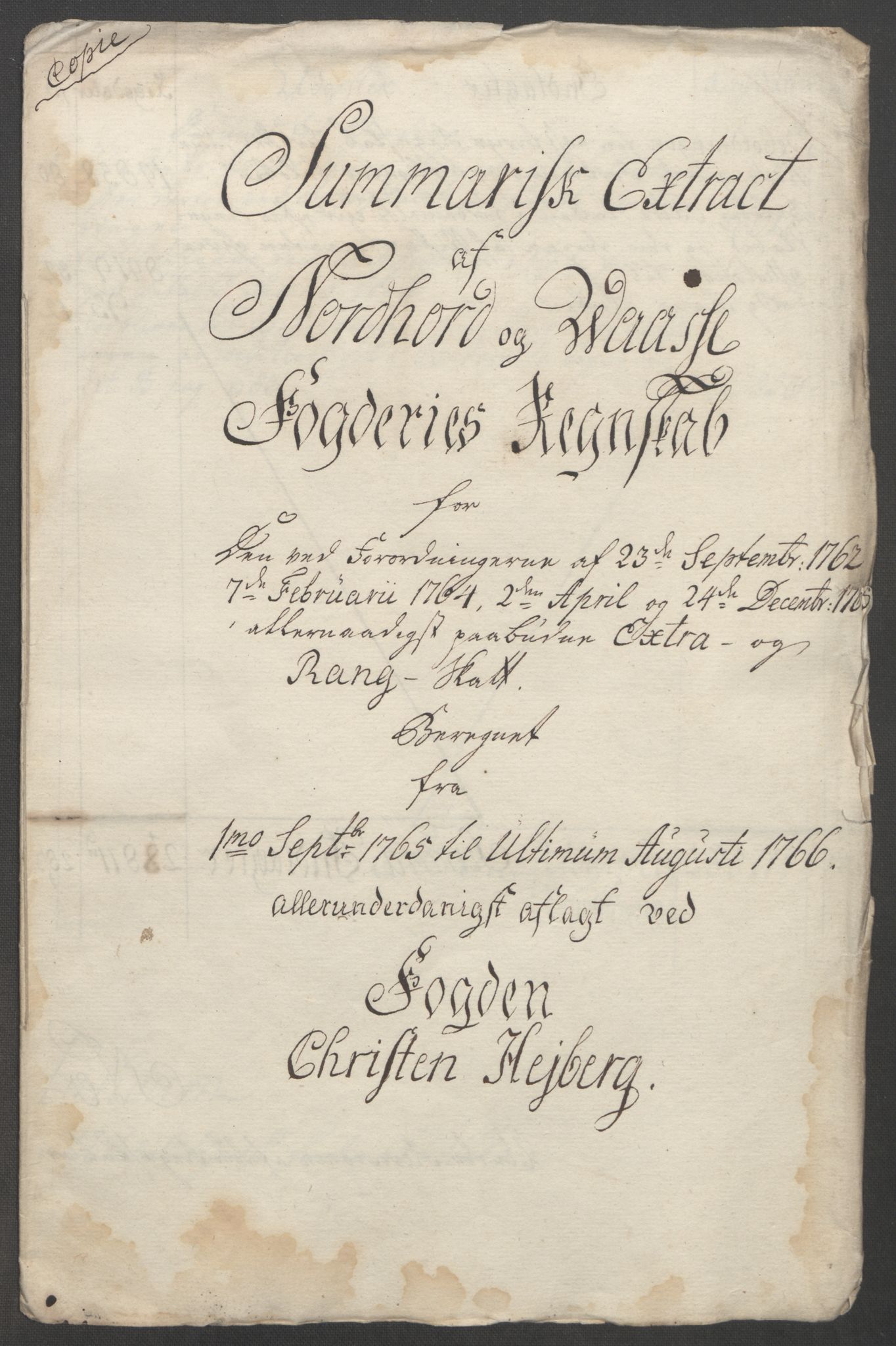 Rentekammeret inntil 1814, Reviderte regnskaper, Fogderegnskap, AV/RA-EA-4092/R51/L3303: Ekstraskatten Nordhordland og Voss, 1762-1772, p. 113