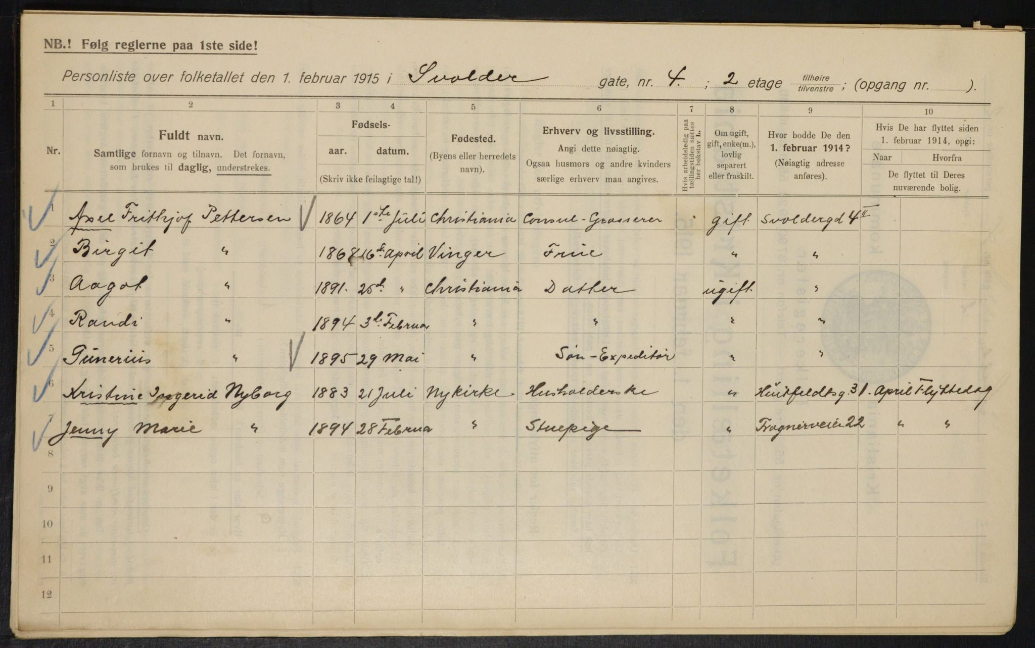 OBA, Municipal Census 1915 for Kristiania, 1915, p. 106503