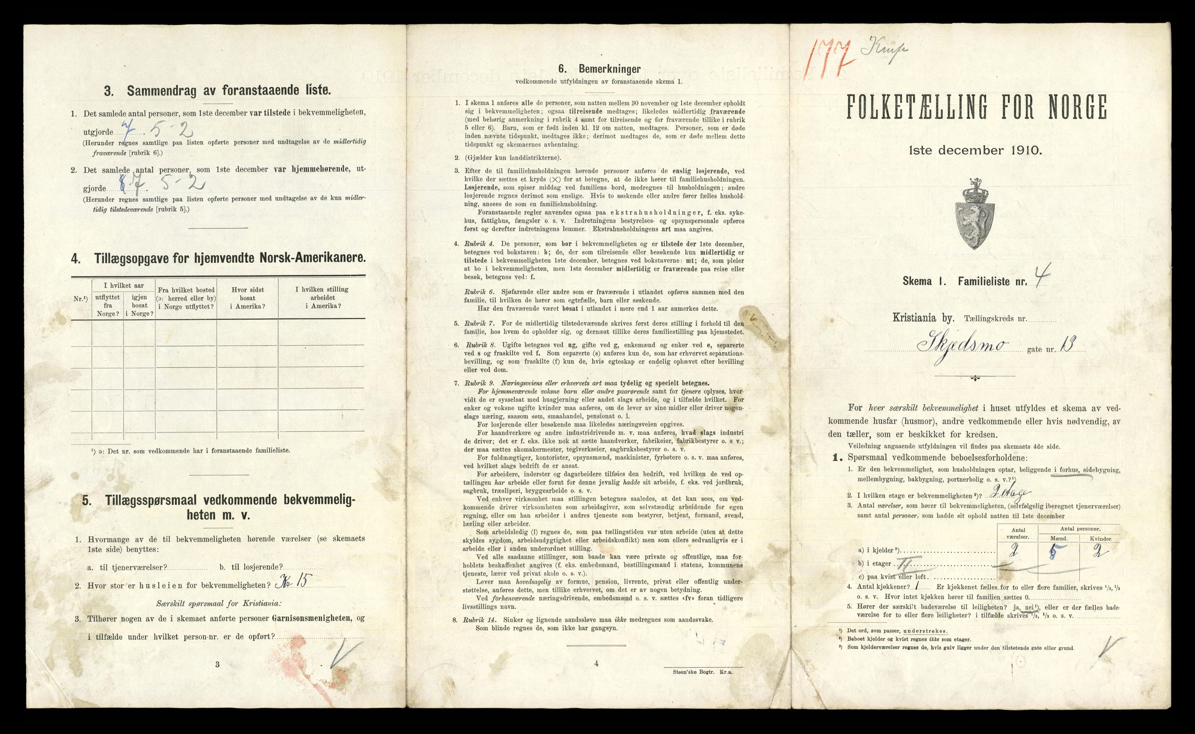 RA, 1910 census for Kristiania, 1910, p. 91015