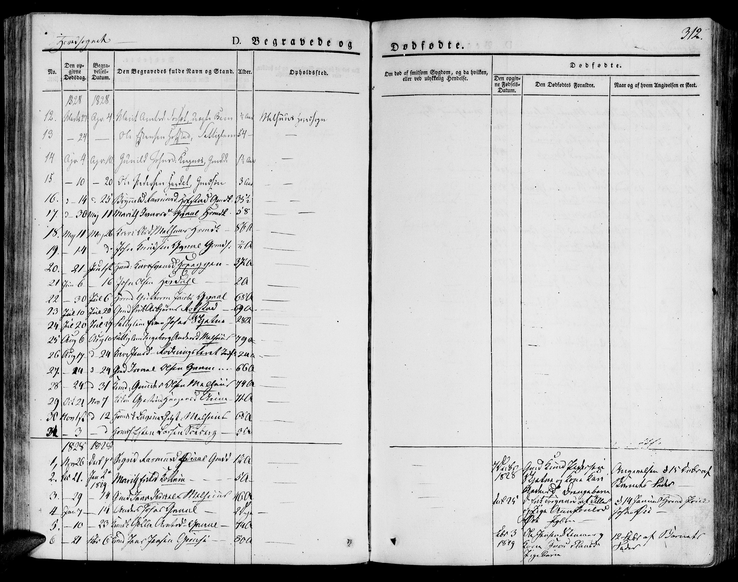Ministerialprotokoller, klokkerbøker og fødselsregistre - Sør-Trøndelag, SAT/A-1456/691/L1070: Parish register (official) no. 691A05 /1, 1826-1841, p. 312