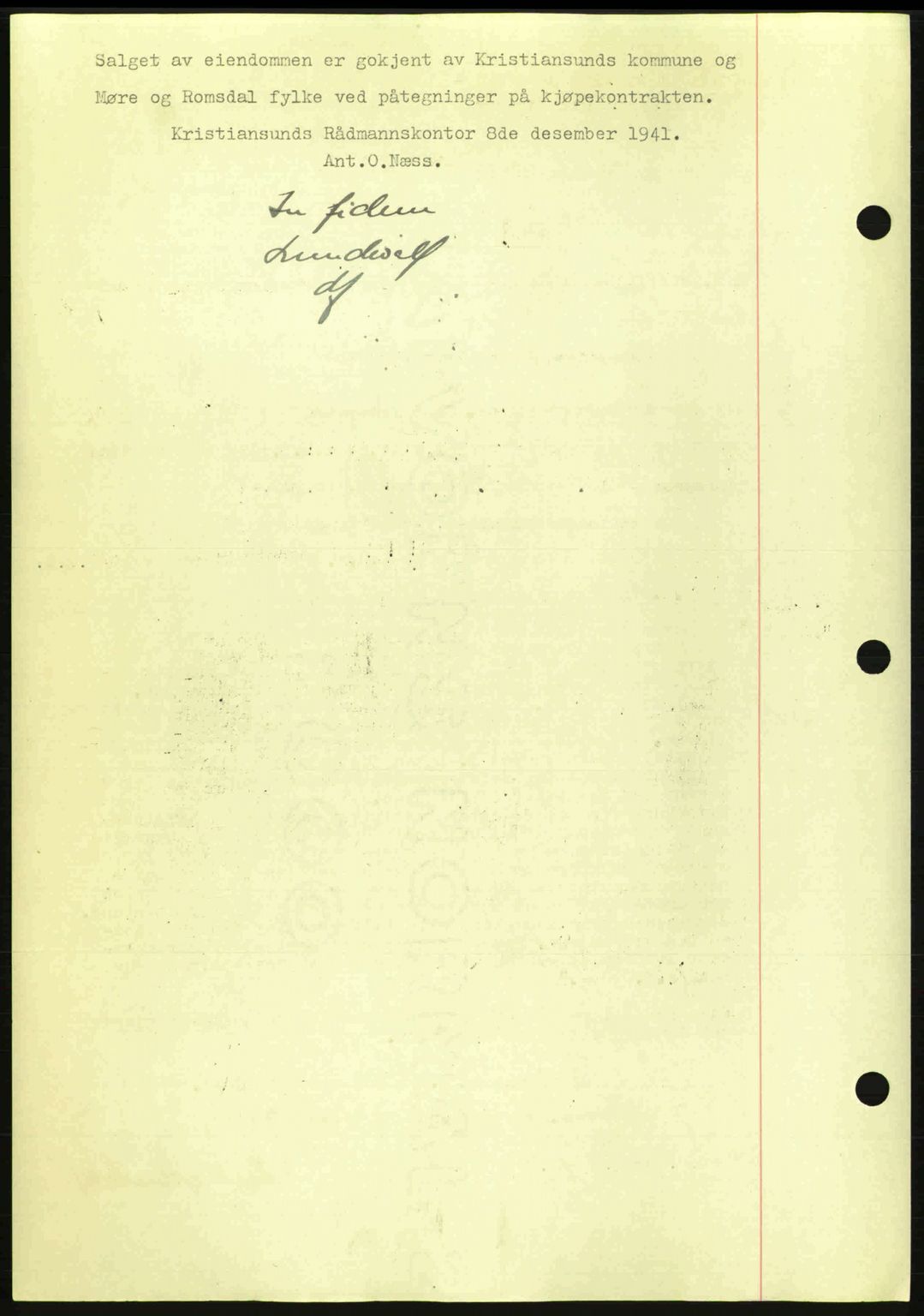 Kristiansund byfogd, AV/SAT-A-4587/A/27: Mortgage book no. 34, 1941-1945, Diary no: : 13/1942