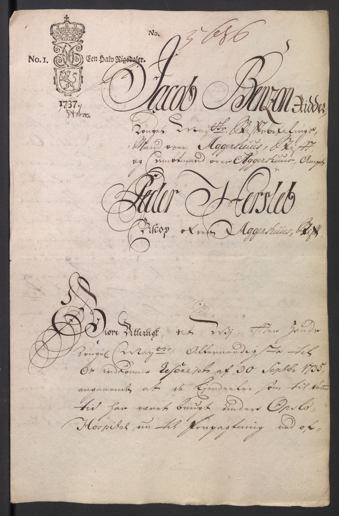 Oslo stiftsdireksjon, AV/SAO-A-11085/K/Kb/L0003/0002: Oslo Hospital / Auksjoner over Hospitalets eiendommer: Forpaktningen av plasser, tomter m.v., 1736-1737, p. 31