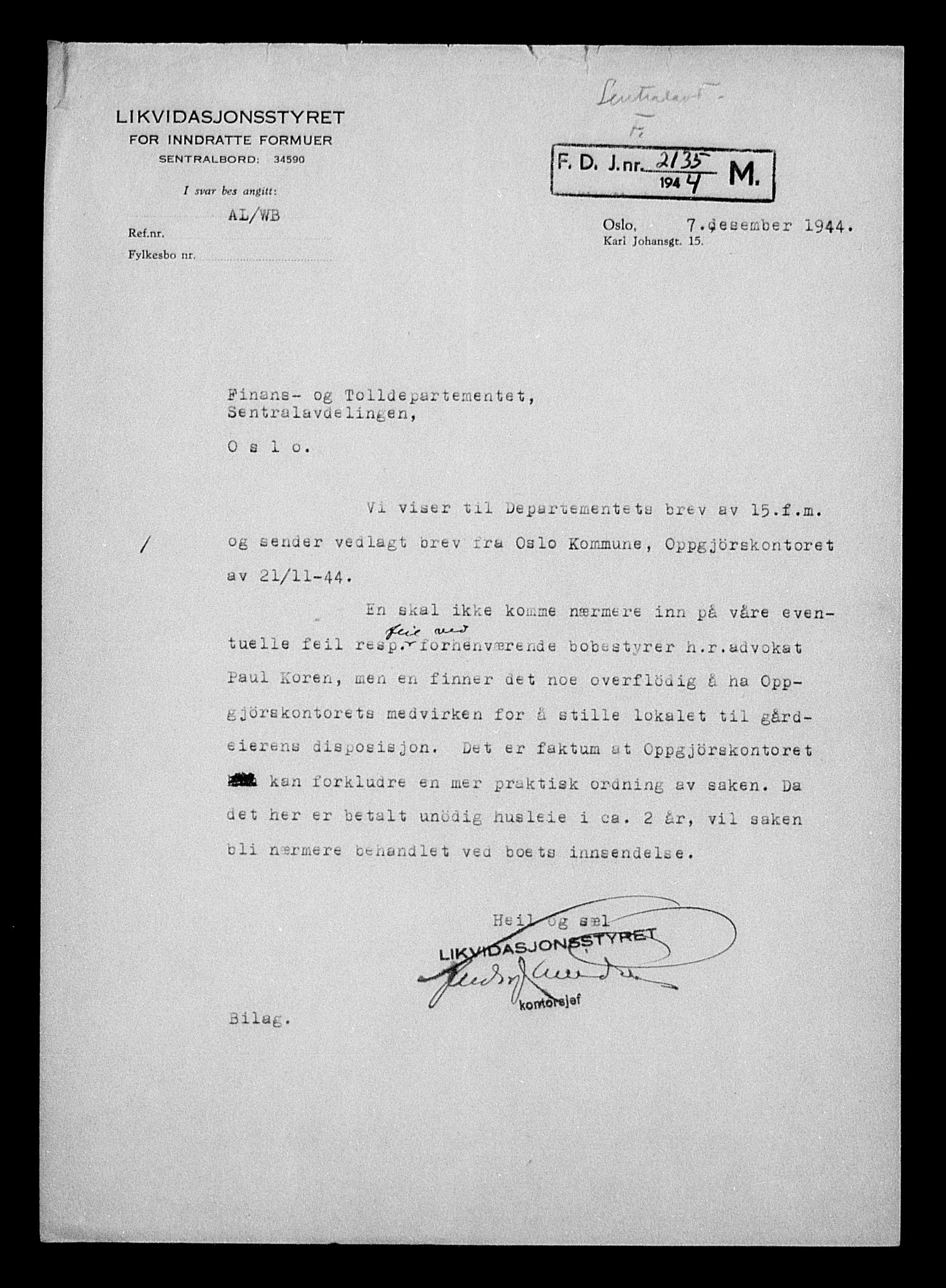 Justisdepartementet, Tilbakeføringskontoret for inndratte formuer, AV/RA-S-1564/H/Hc/Hcc/L0922: --, 1945-1947, p. 529