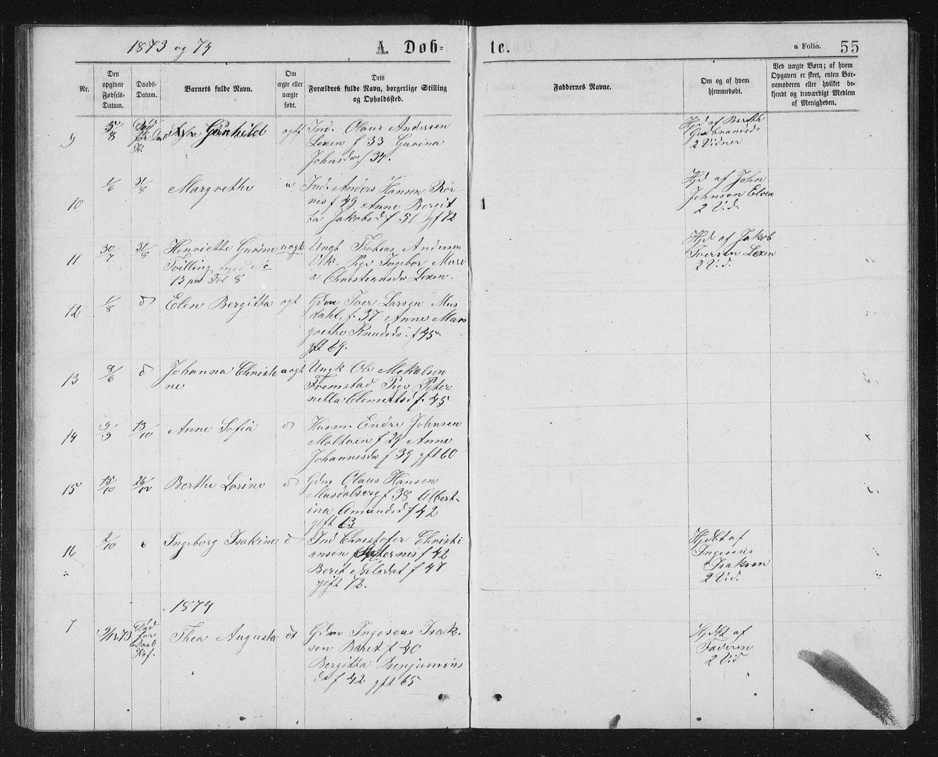 Ministerialprotokoller, klokkerbøker og fødselsregistre - Sør-Trøndelag, SAT/A-1456/662/L0756: Parish register (copy) no. 662C01, 1869-1891, p. 55