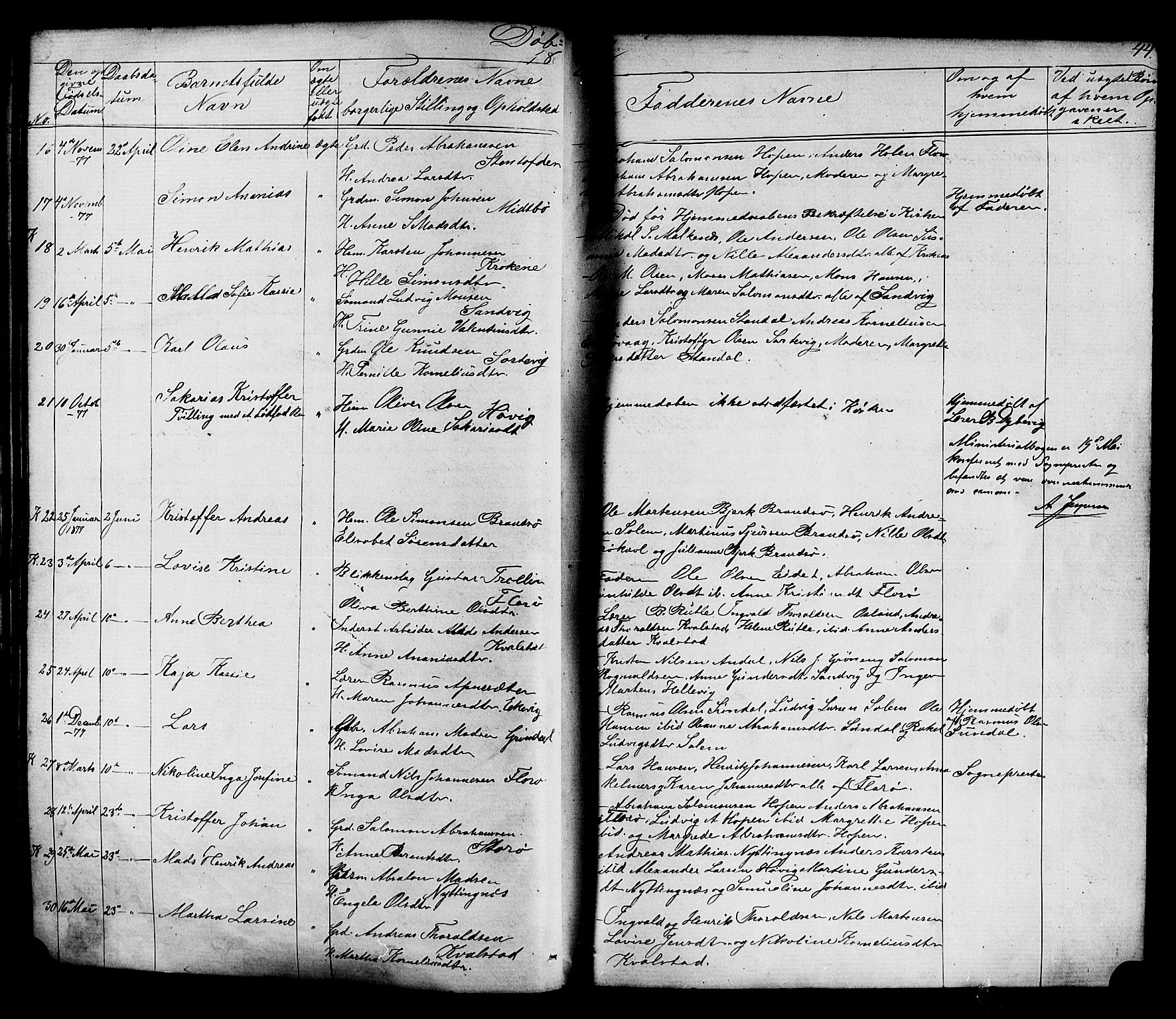 Kinn sokneprestembete, AV/SAB-A-80801/H/Hab/Habc/L0002: Parish register (copy) no. C 2, 1869-1918, p. 44