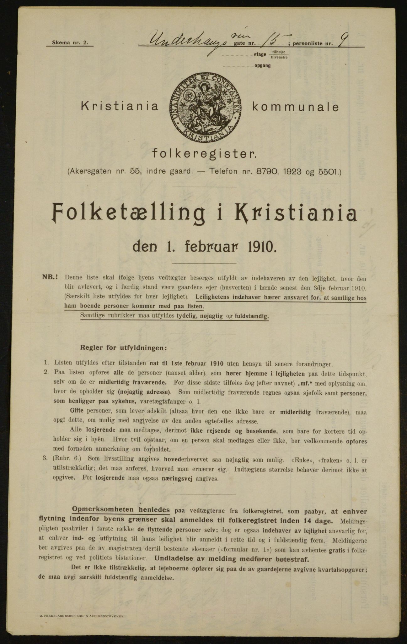 OBA, Municipal Census 1910 for Kristiania, 1910, p. 113663