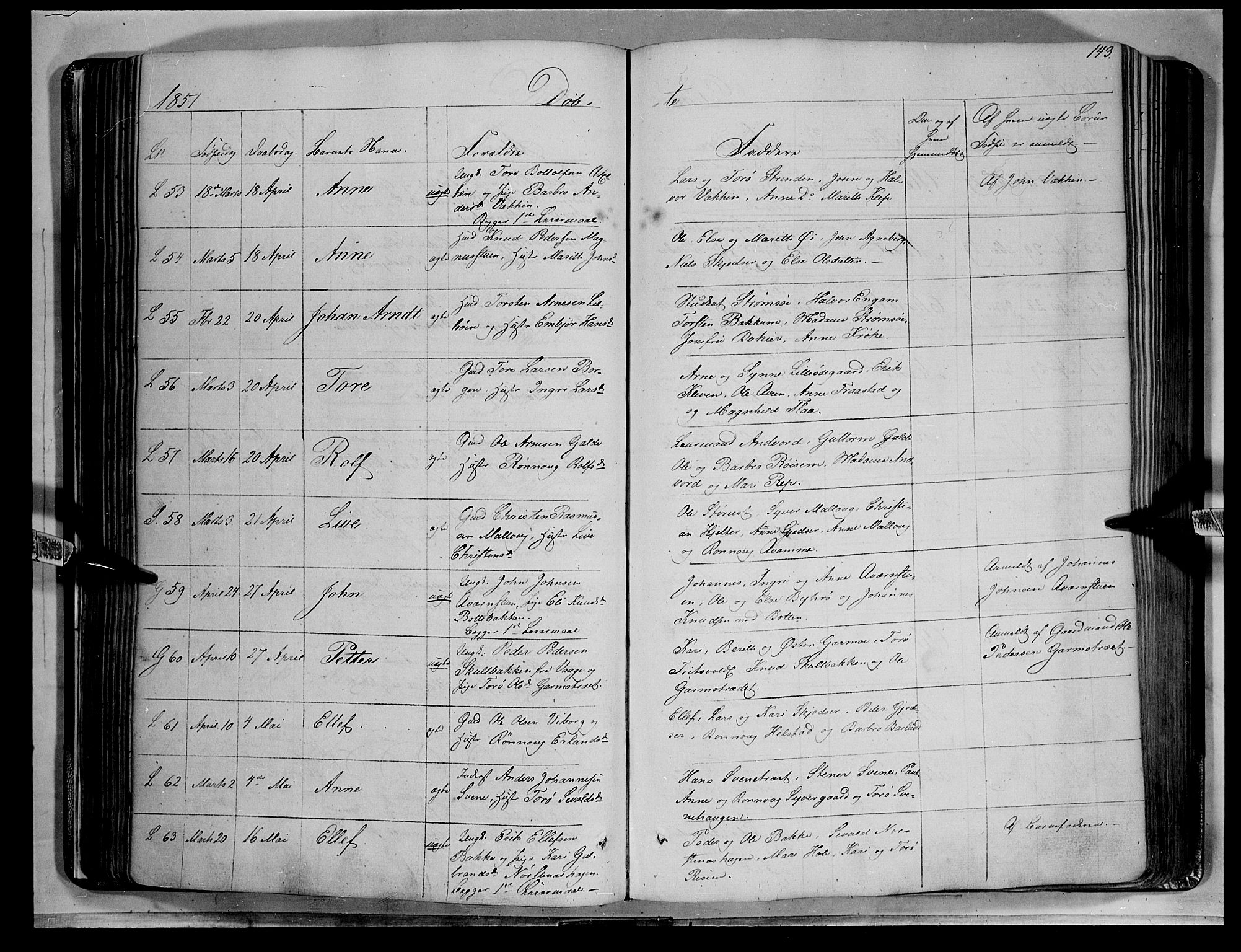 Lom prestekontor, AV/SAH-PREST-070/K/L0006: Parish register (official) no. 6A, 1837-1863, p. 143