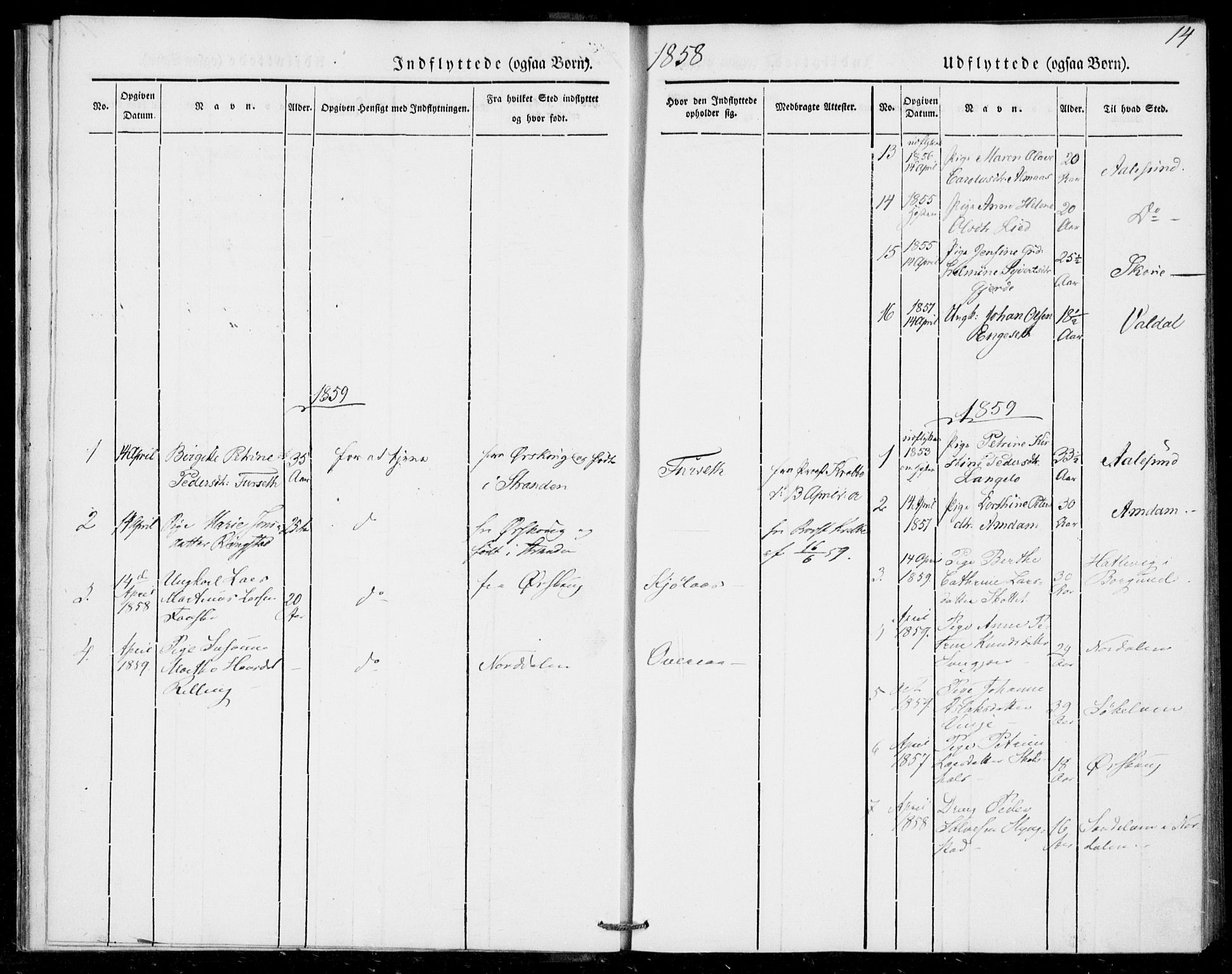 Ministerialprotokoller, klokkerbøker og fødselsregistre - Møre og Romsdal, AV/SAT-A-1454/520/L0279: Parish register (official) no. 520A08, 1844-1881, p. 14