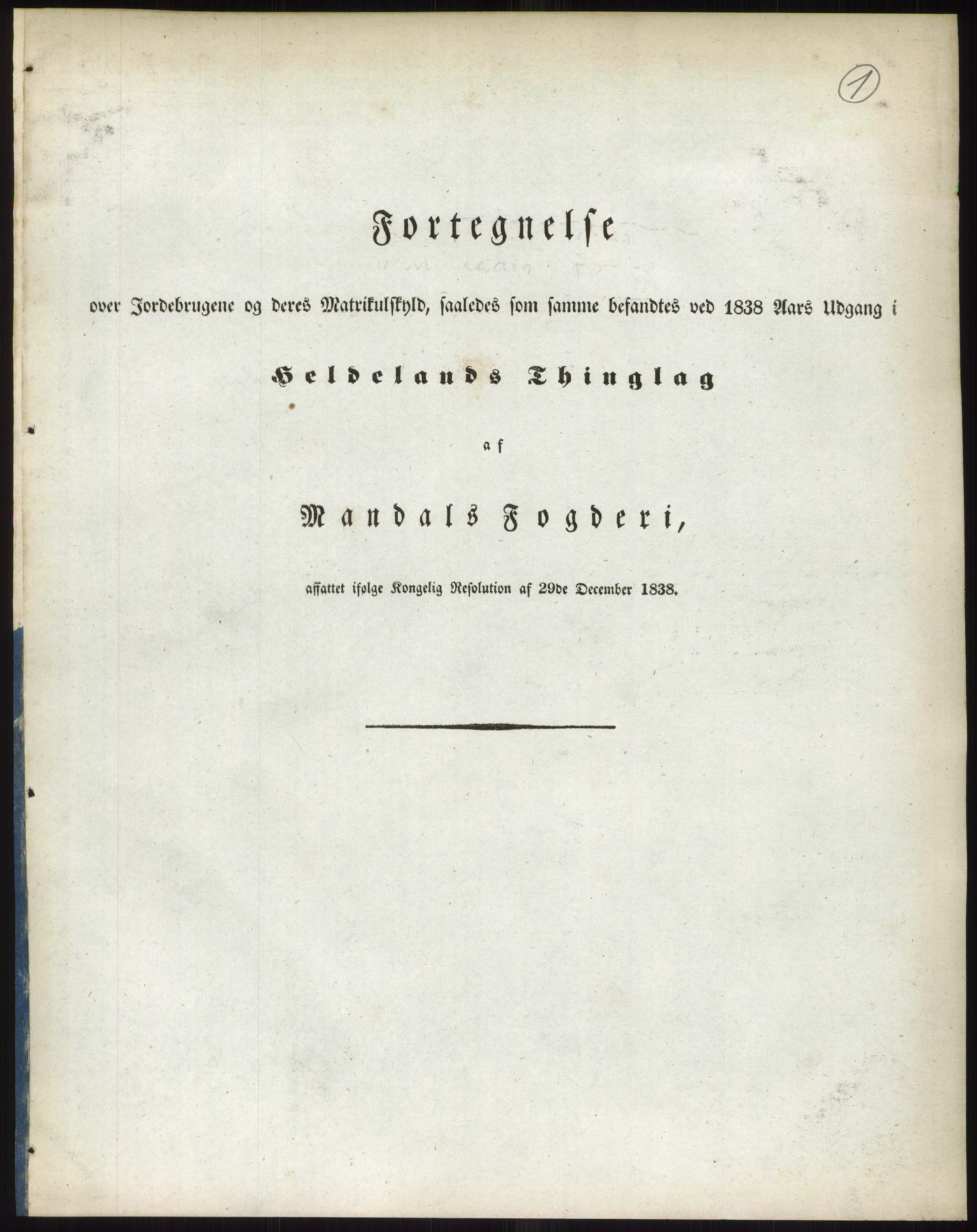 Andre publikasjoner, PUBL/PUBL-999/0002/0009: Bind 9 - Lister og Mandal amt, 1838, p. 2