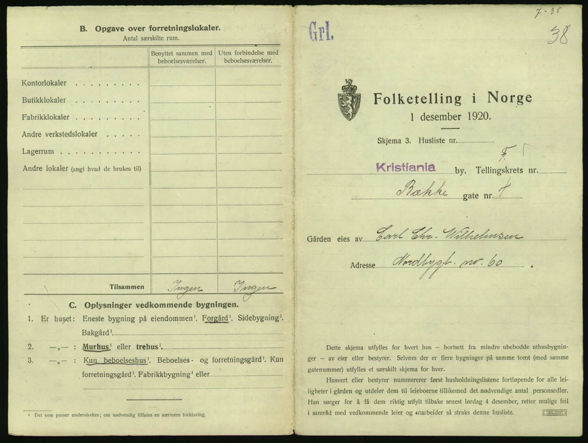 SAO, 1920 census for Kristiania, 1920, p. 11150