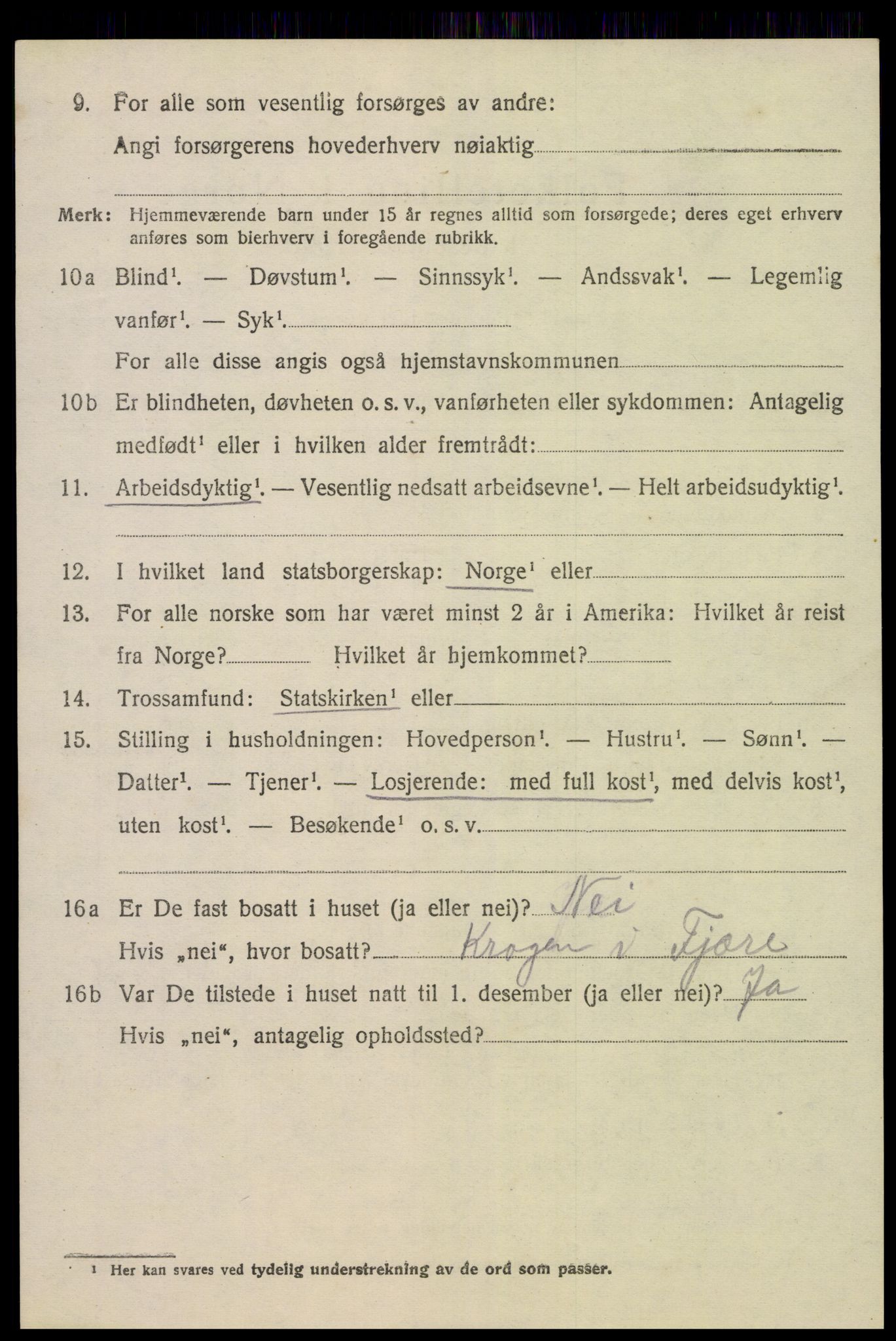 SAK, 1920 census for Øyestad, 1920, p. 2611