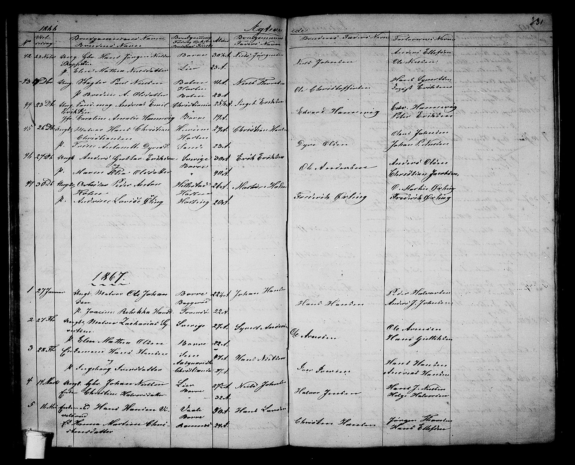 Borre kirkebøker, SAKO/A-338/G/Ga/L0002: Parish register (copy) no. I 2, 1852-1871, p. 331
