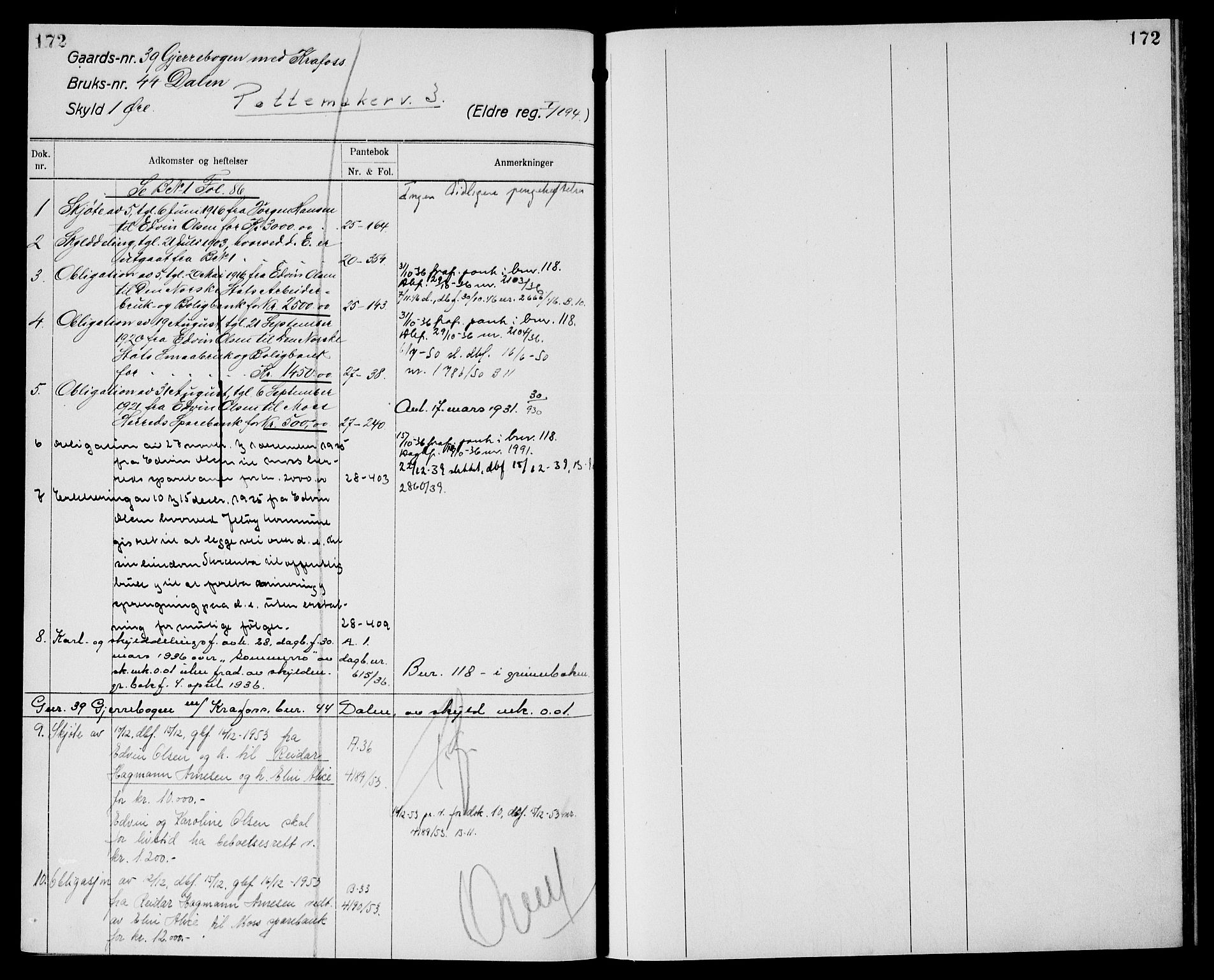 Moss sorenskriveri, AV/SAO-A-10168: Mortgage register no. XI 6, 1834-1961, p. 172