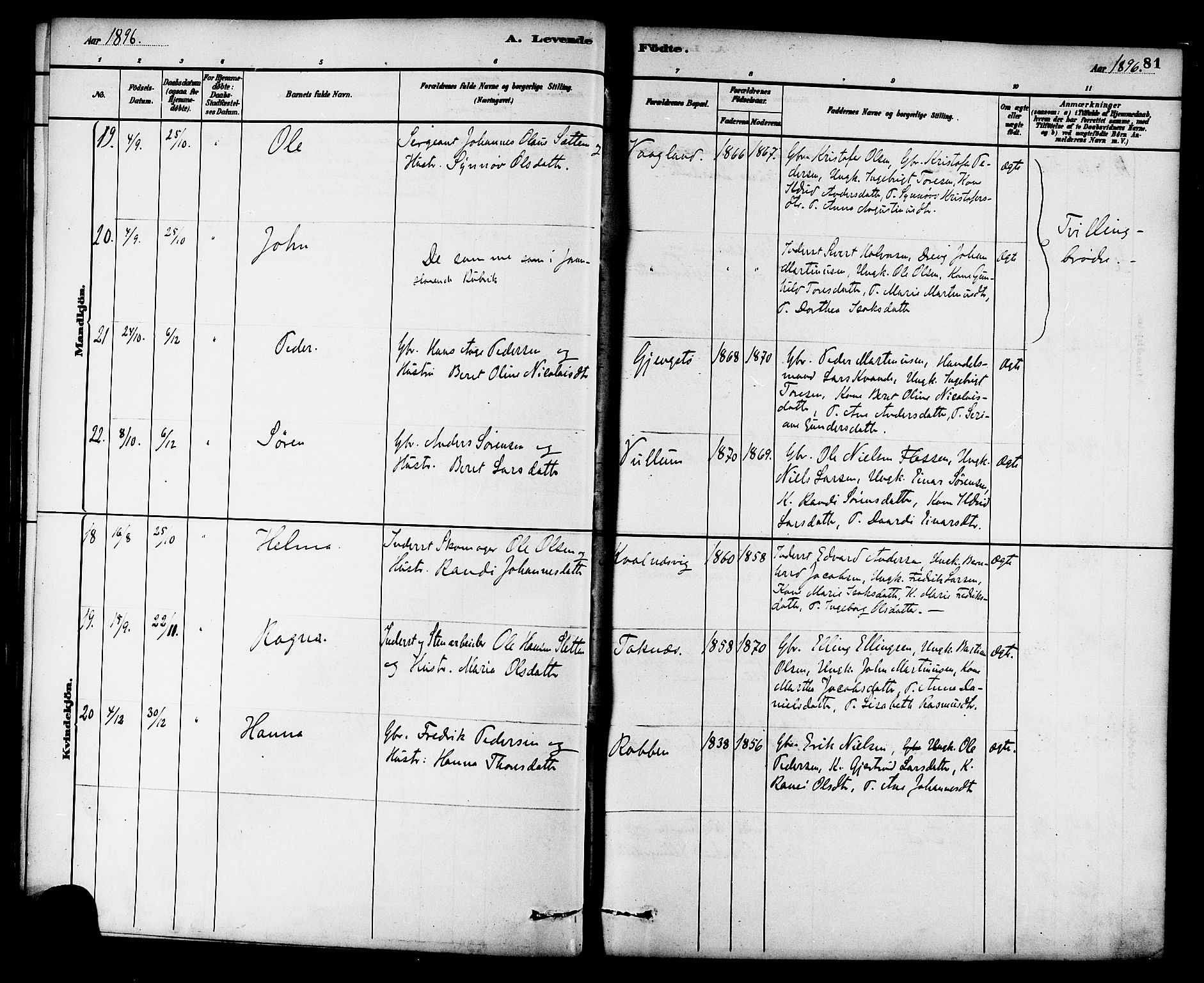 Ministerialprotokoller, klokkerbøker og fødselsregistre - Møre og Romsdal, SAT/A-1454/576/L0885: Parish register (official) no. 576A03, 1880-1898, p. 81