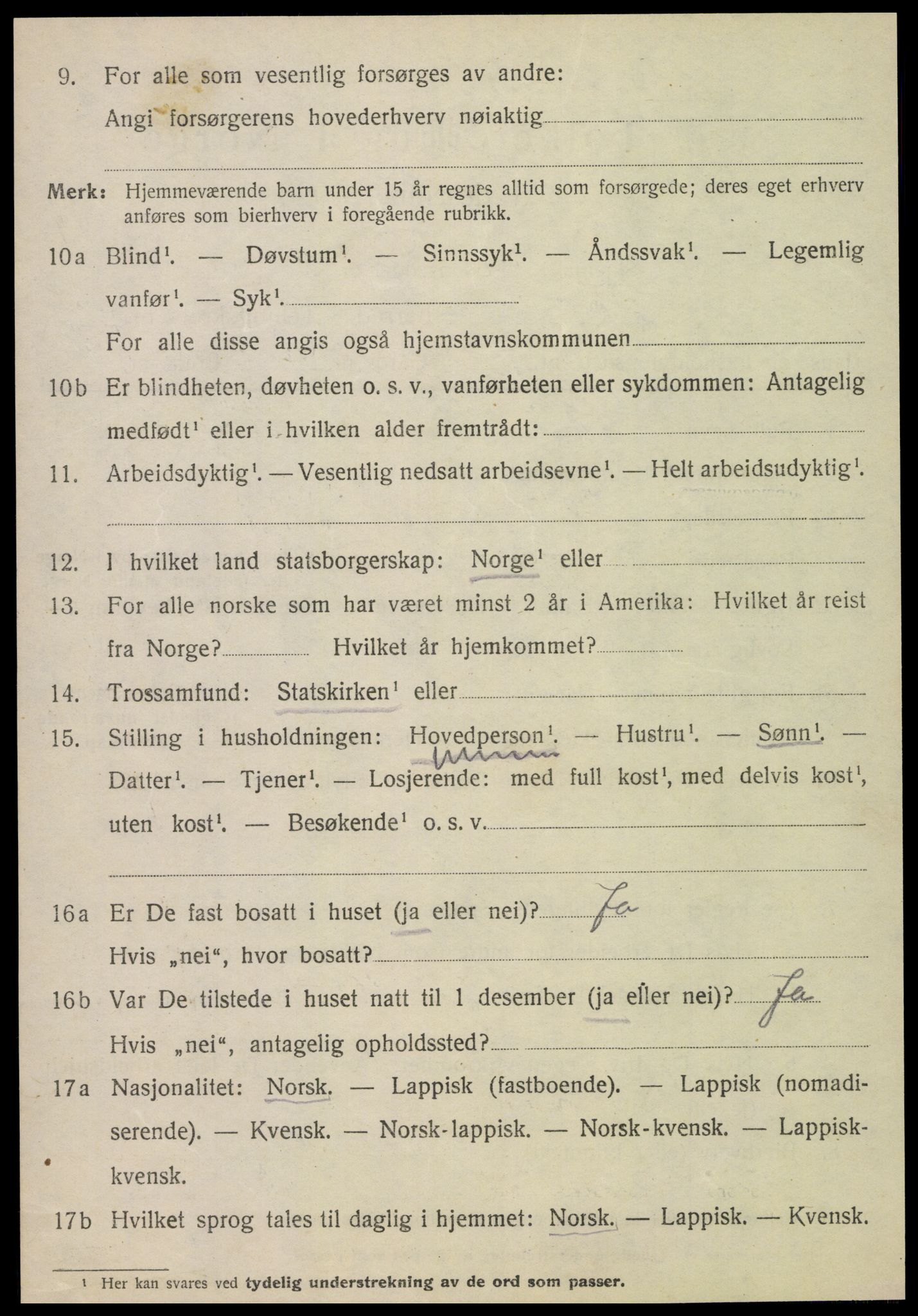 SAT, 1920 census for Fauske, 1920, p. 8177