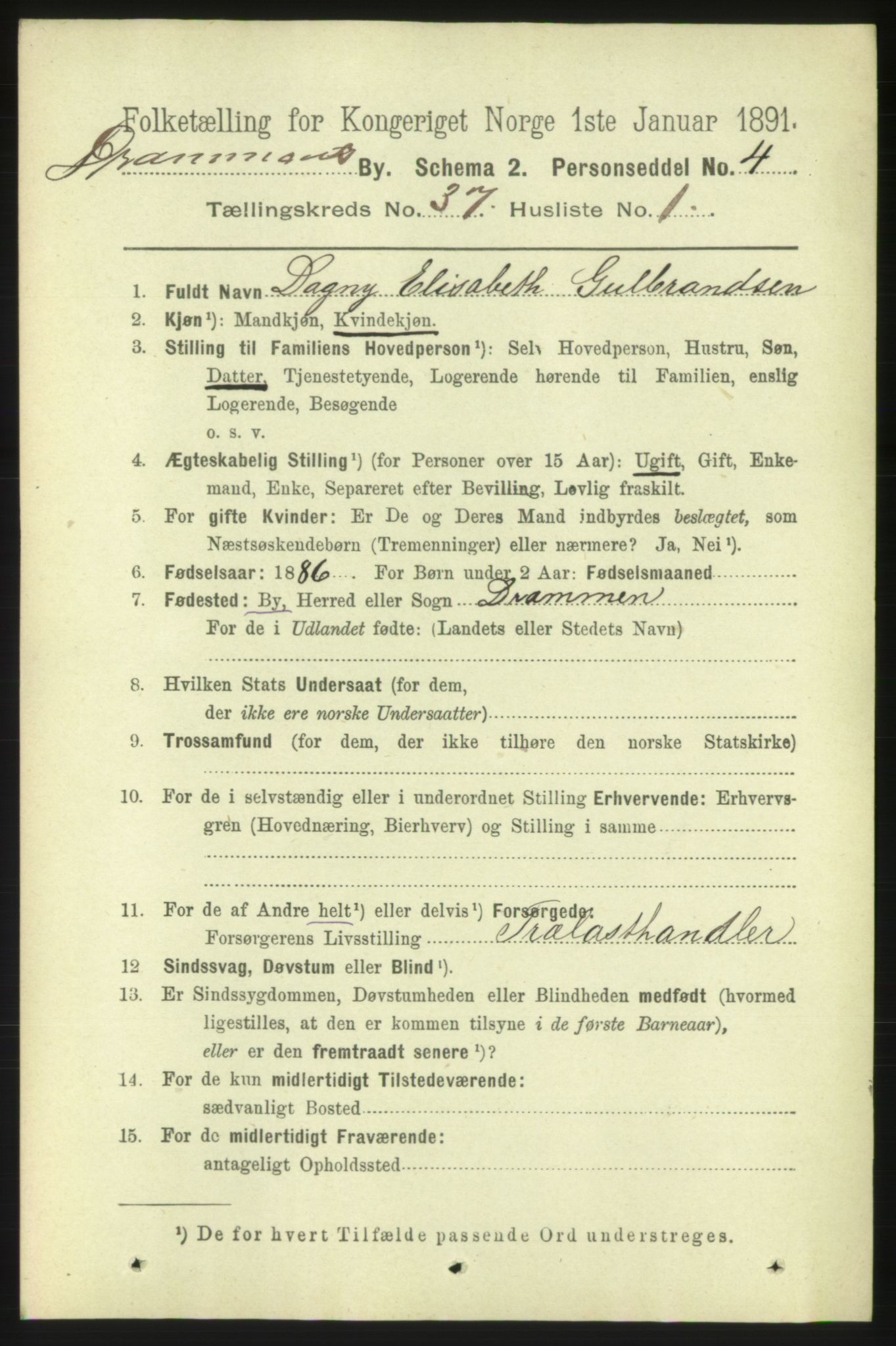 RA, 1891 census for 0602 Drammen, 1891, p. 22803