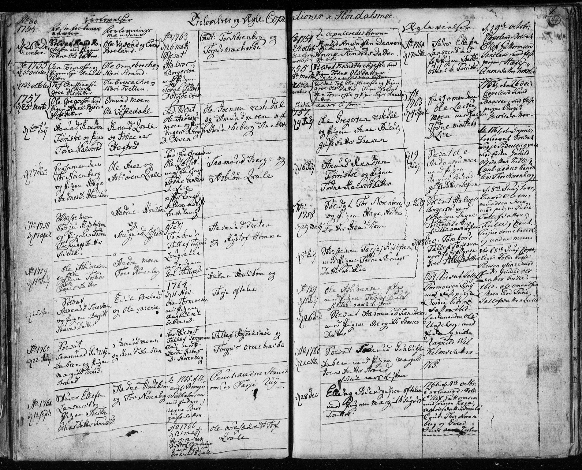 Lårdal kirkebøker, AV/SAKO-A-284/F/Fa/L0003: Parish register (official) no. I 3, 1754-1790, p. 44