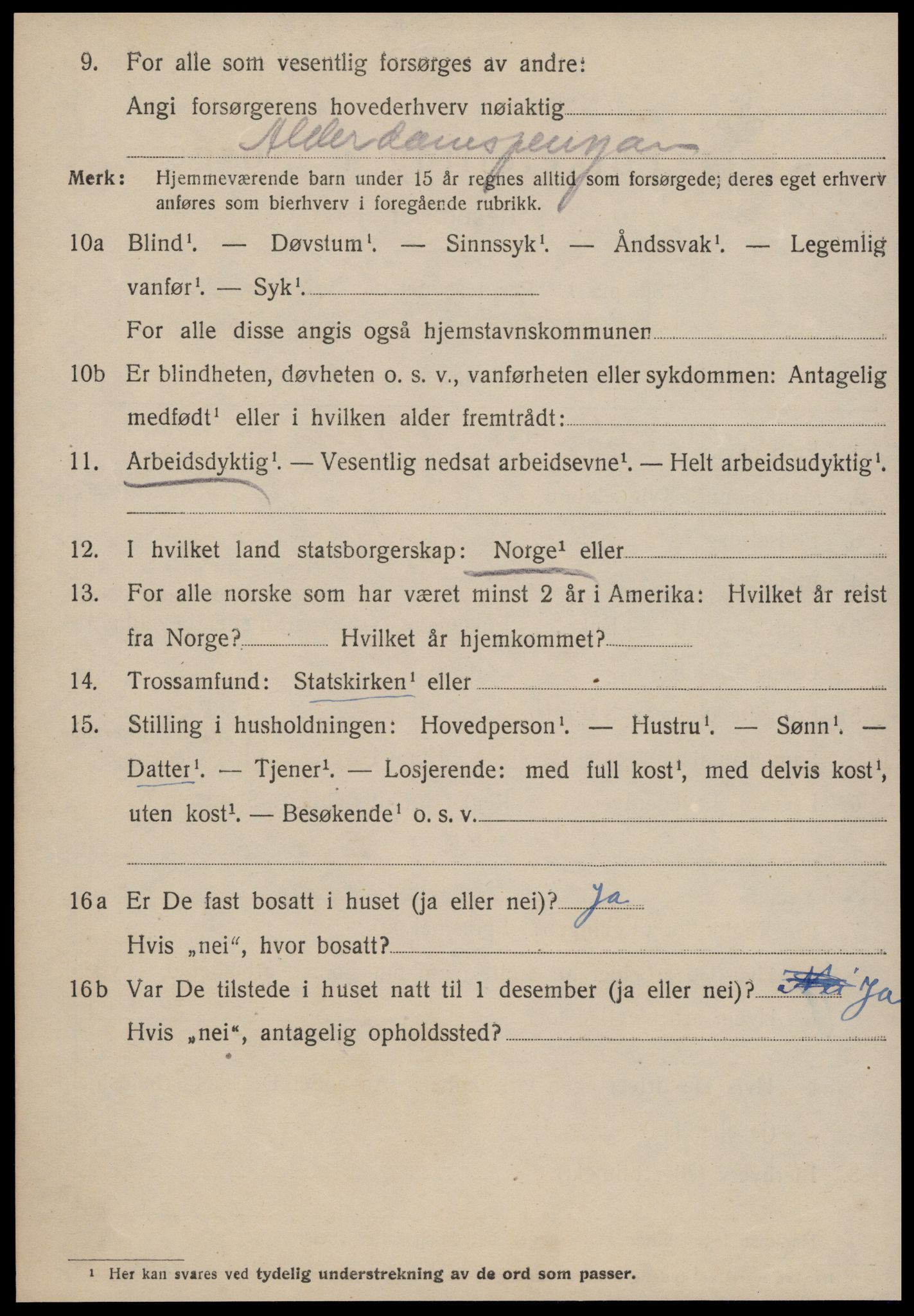 SAT, 1920 census for Kristiansund, 1920, p. 32712