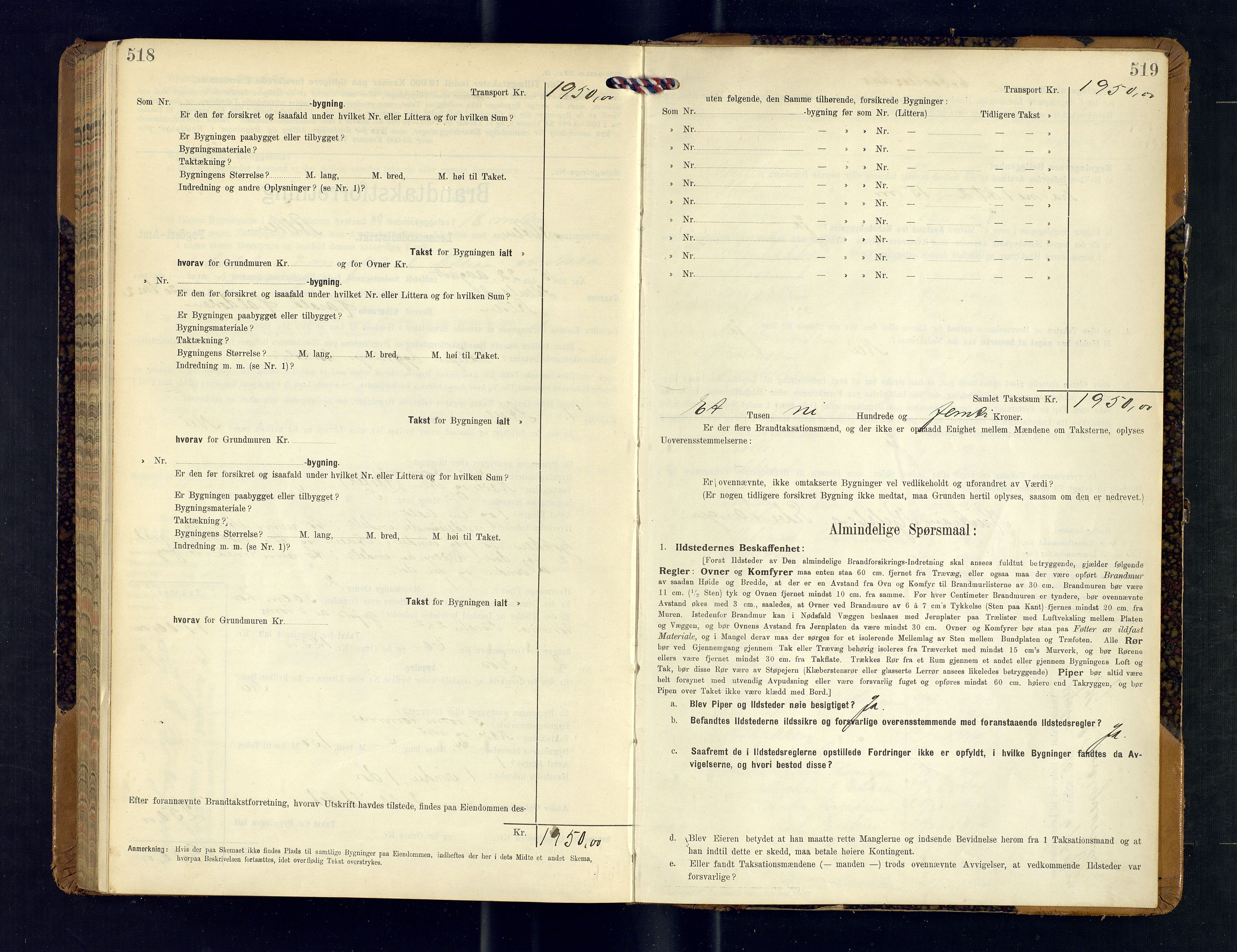 Alta lensmannskontor, AV/SATØ-S-1165/O/Ob/L0171: Branntakstprotokoll, 1911-1915, p. 518-519