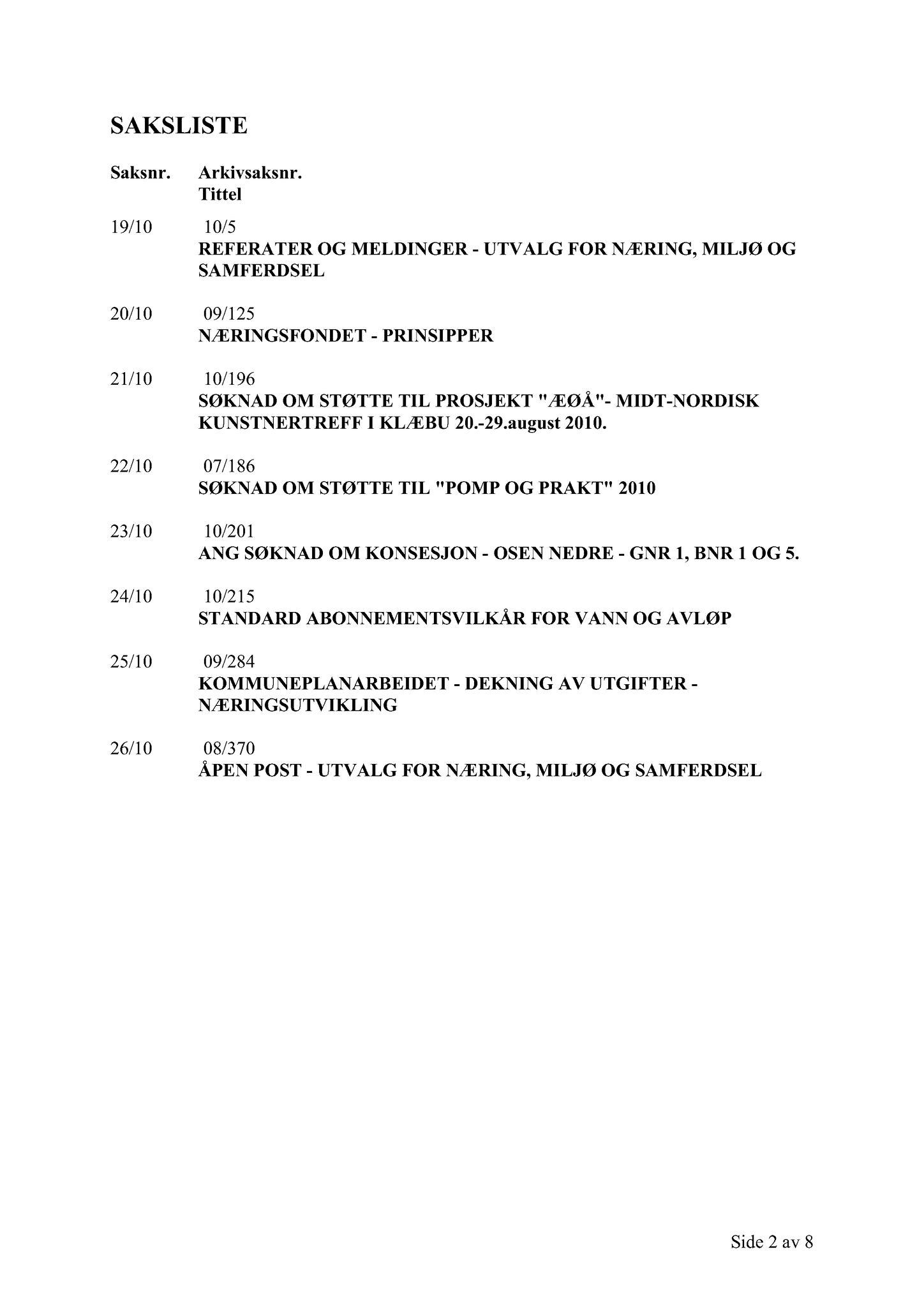 Klæbu Kommune, TRKO/KK/13-NMS/L003: Utvalg for næring, miljø og samferdsel, 2010, p. 77