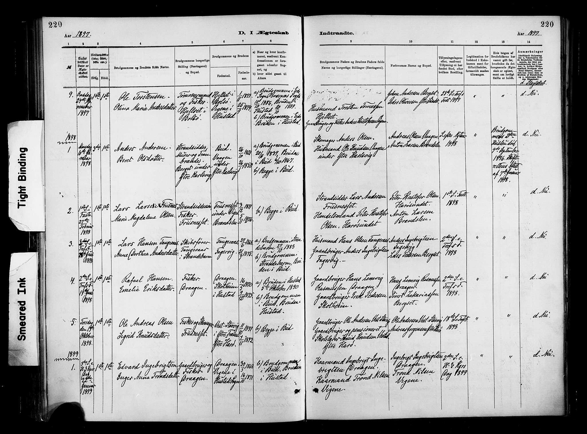 Ministerialprotokoller, klokkerbøker og fødselsregistre - Møre og Romsdal, SAT/A-1454/566/L0769: Parish register (official) no. 566A08, 1881-1903, p. 220