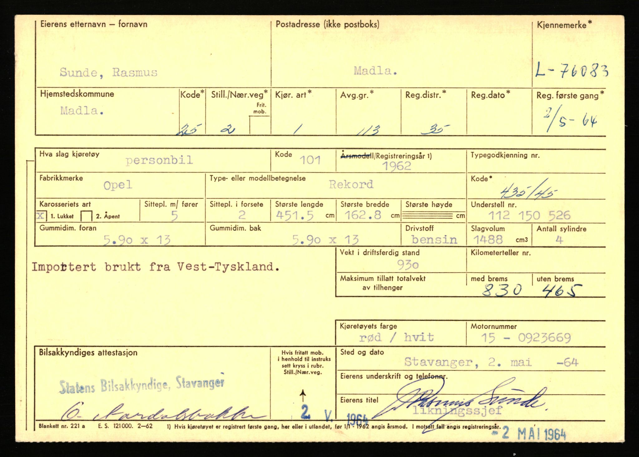 Stavanger trafikkstasjon, AV/SAST-A-101942/0/F/L0068: L-75000 - L-76799, 1930-1971, p. 1329