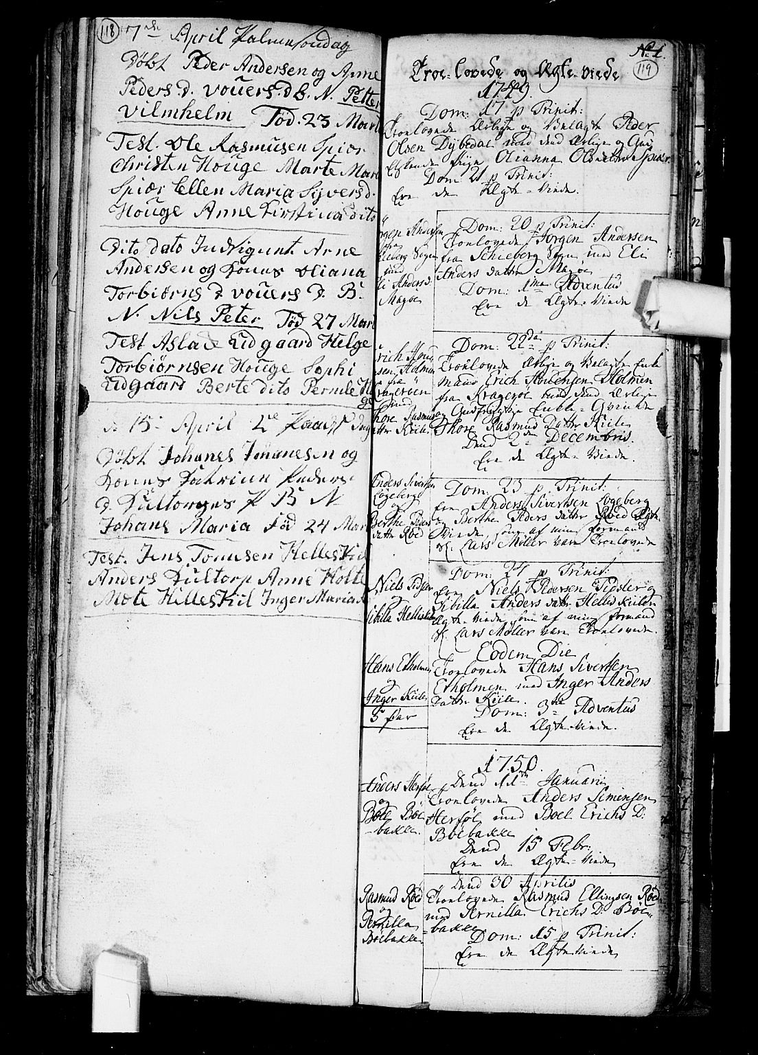 Hvaler prestekontor Kirkebøker, SAO/A-2001/F/Fa/L0002: Parish register (official) no. I 2, 1749-1816, p. 118-119