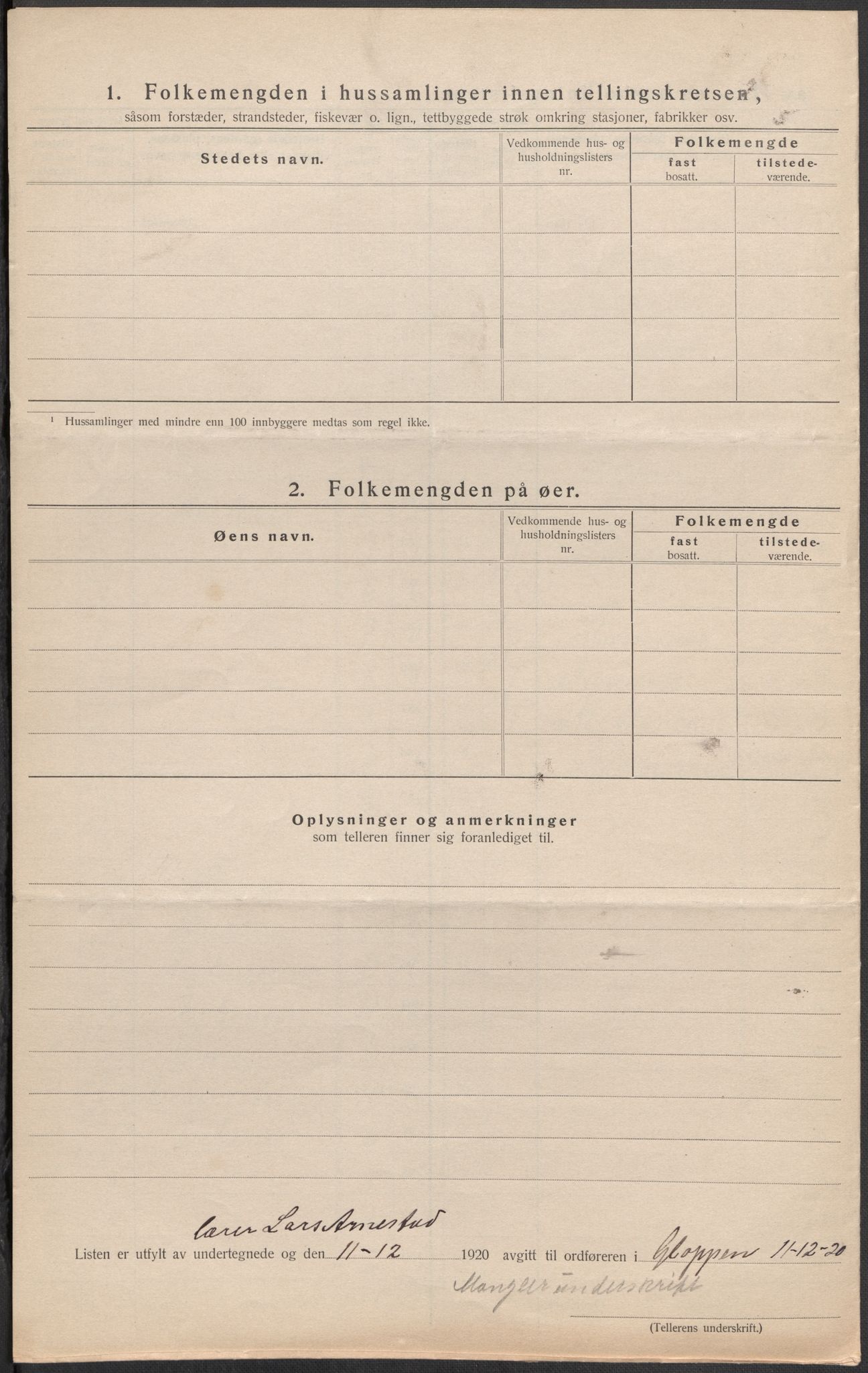 SAB, 1920 census for Gloppen, 1920, p. 26