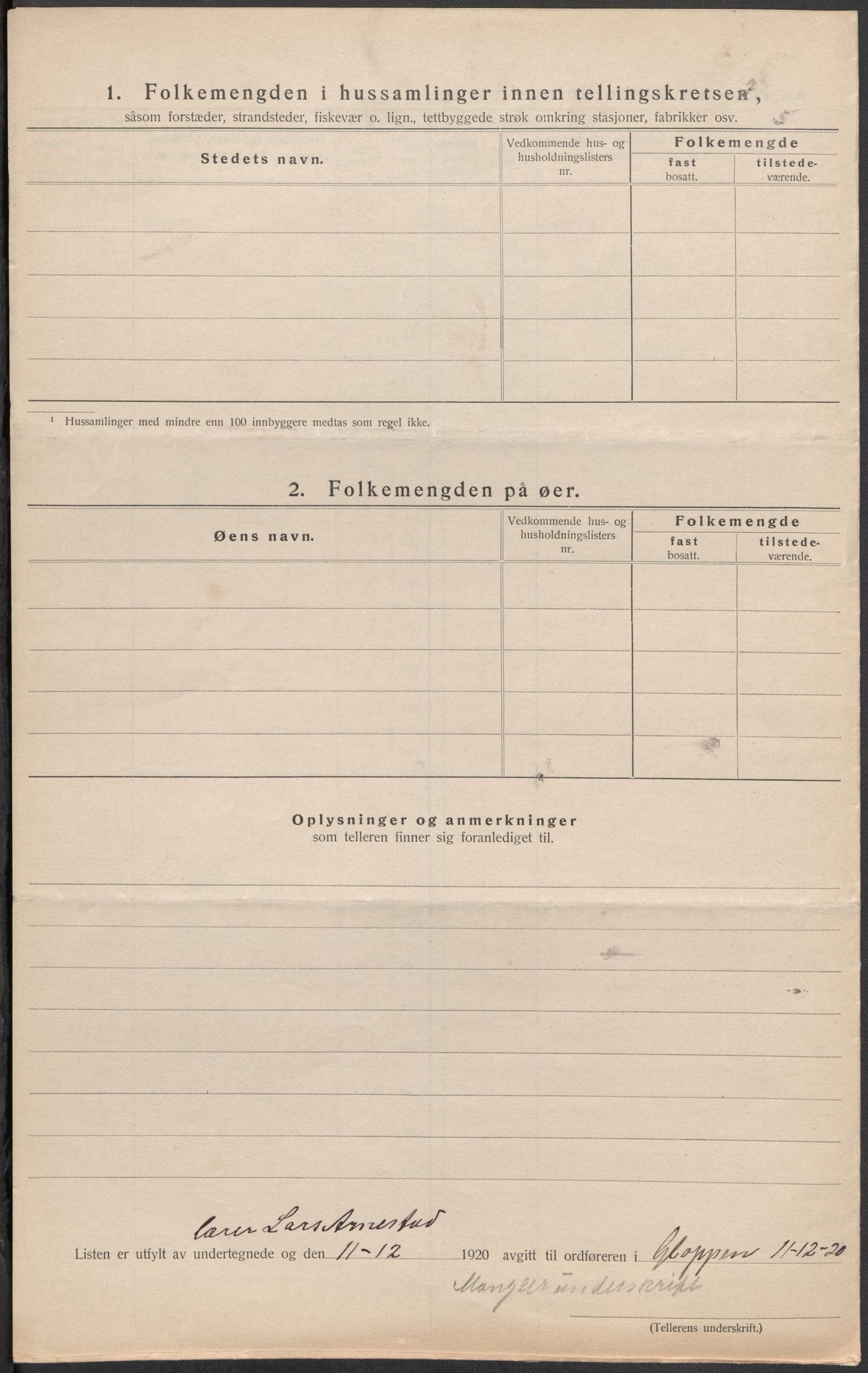 SAB, 1920 census for Gloppen, 1920, p. 26