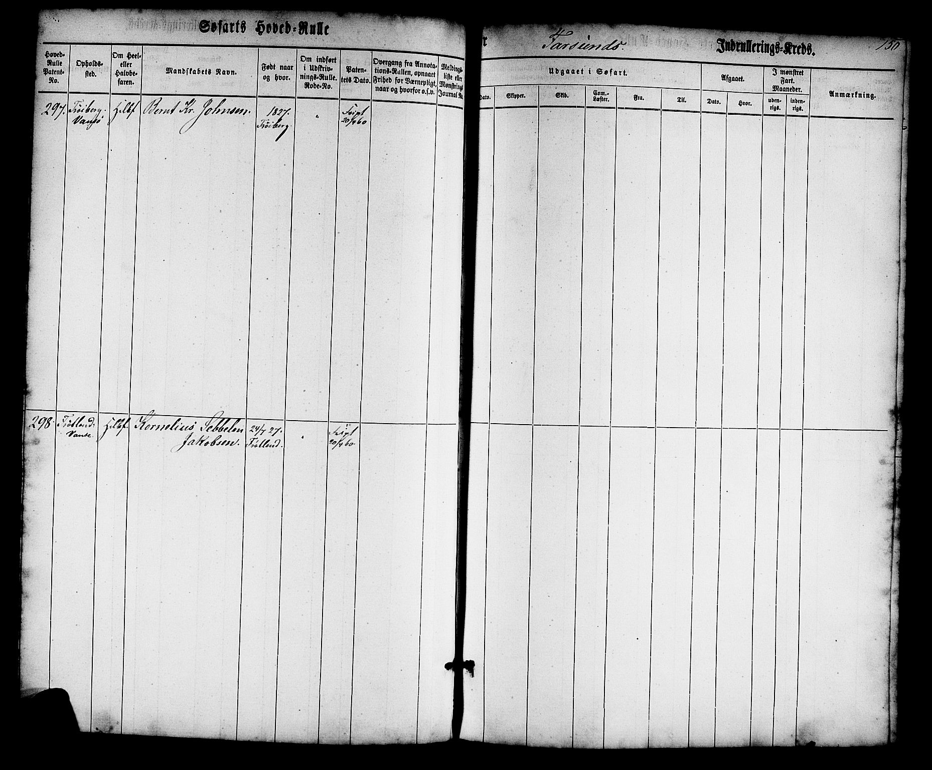 Farsund mønstringskrets, SAK/2031-0017/F/Fb/L0013: Hovedrulle nr 1-574, Z-5, 1860-1869, p. 151