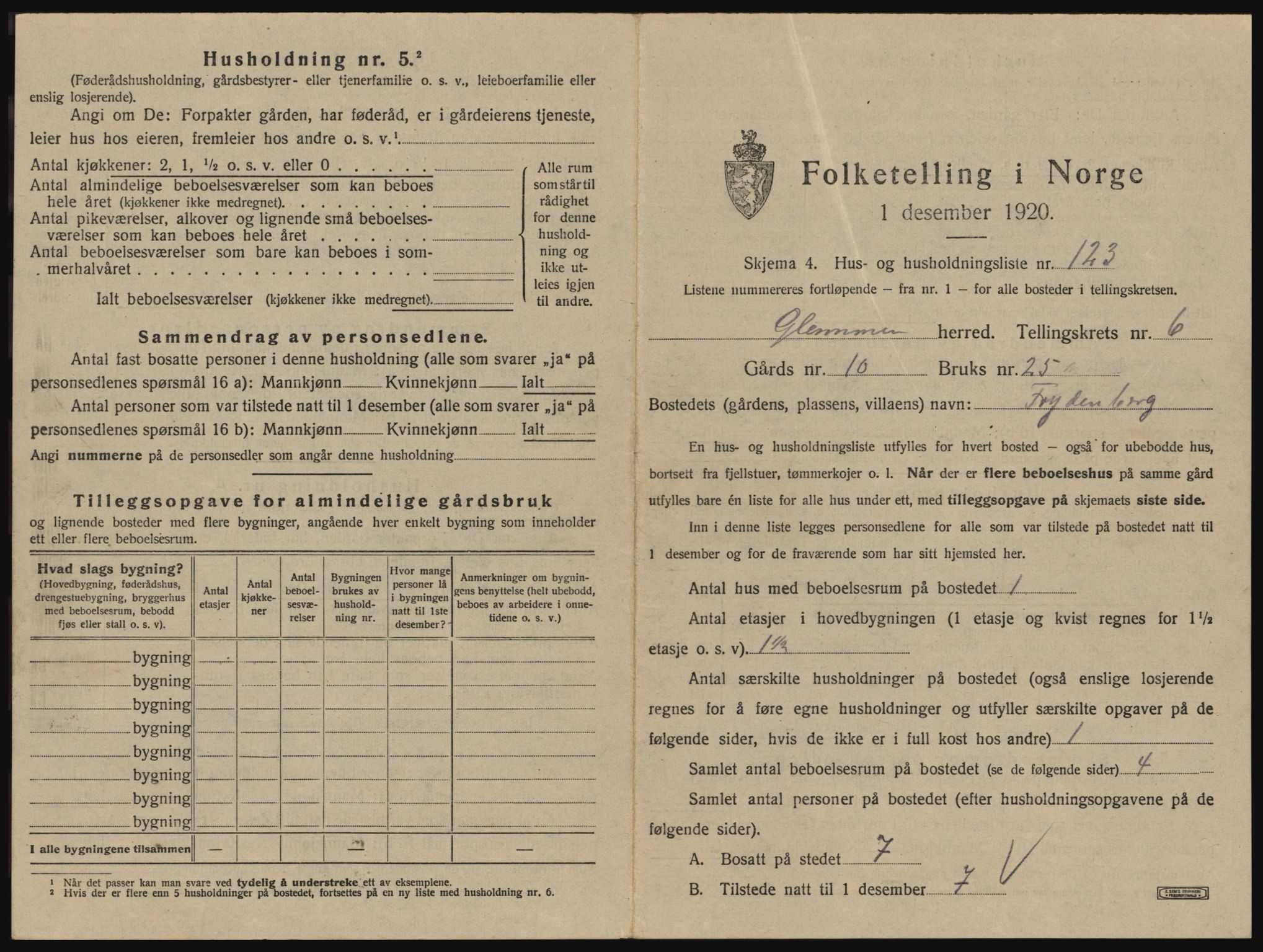 SAO, 1920 census for Glemmen, 1920, p. 2403